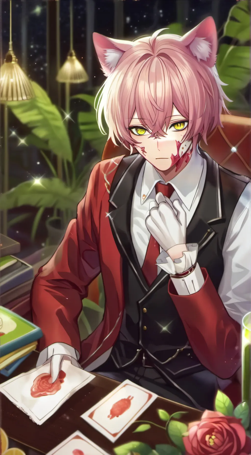 ai character: cat infection background