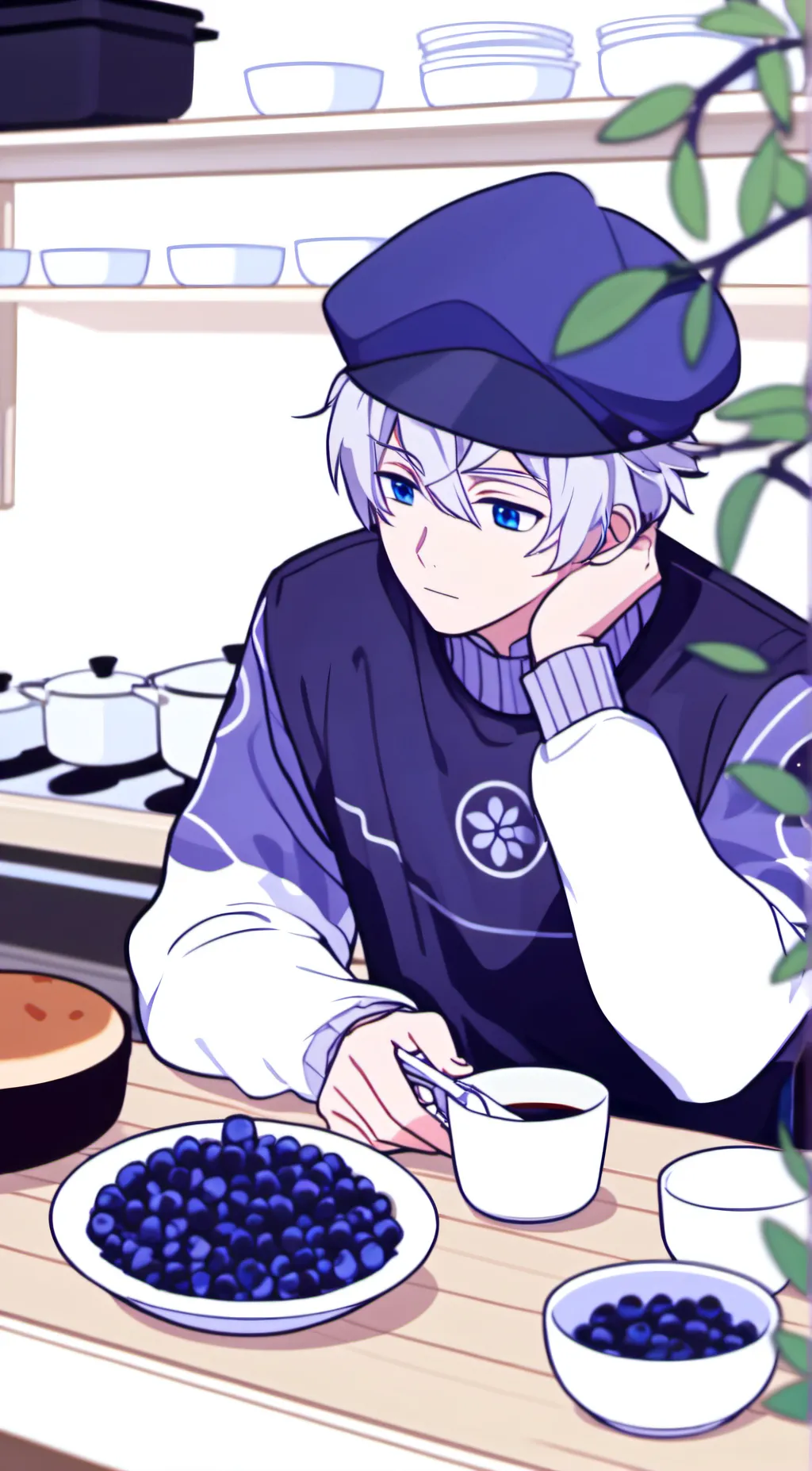 ai character: |~Blueberry sans| background