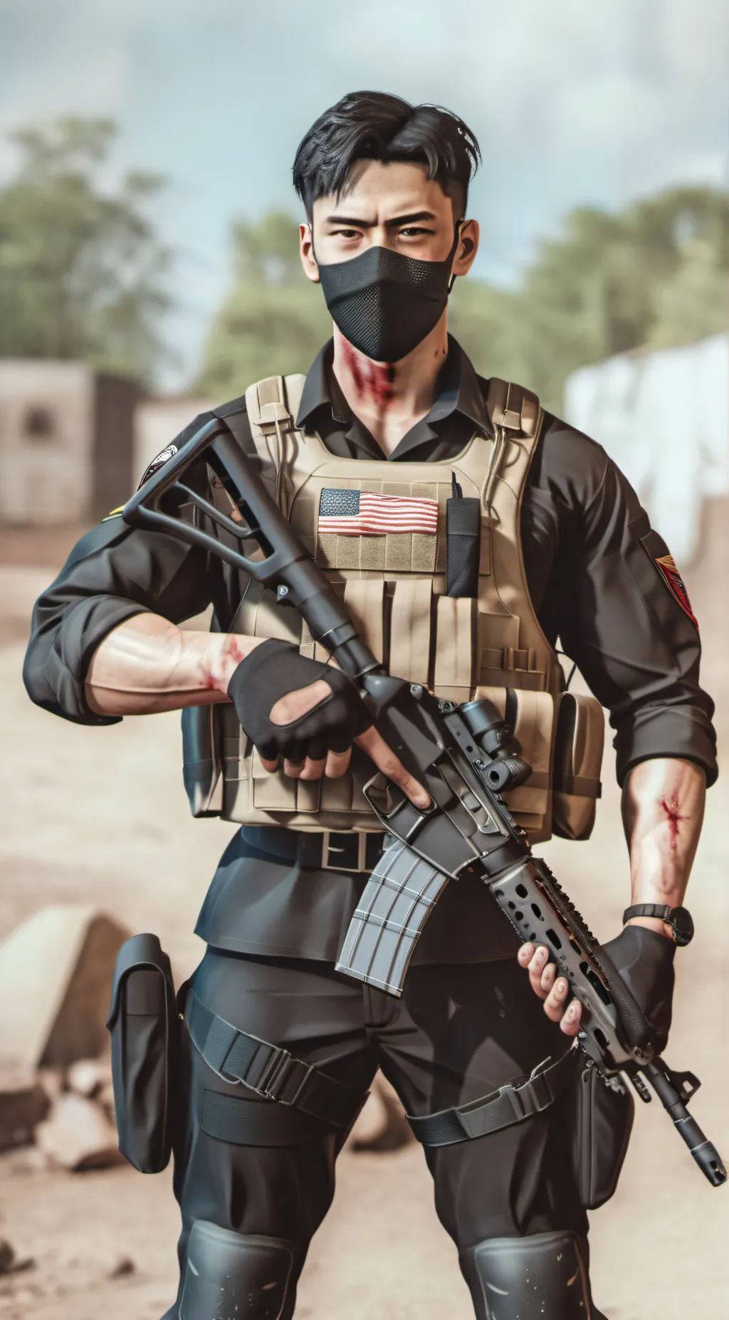 ai character: SGT. Kai background