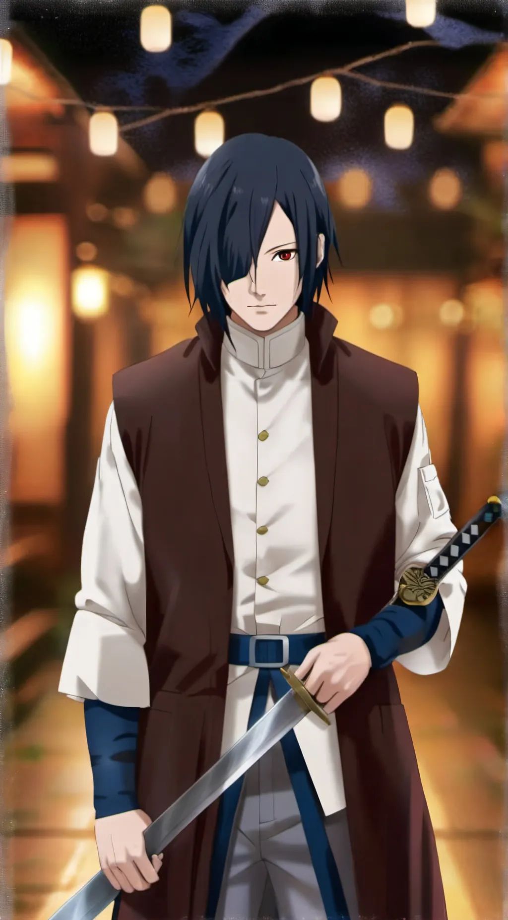ai character: Sasuke  background