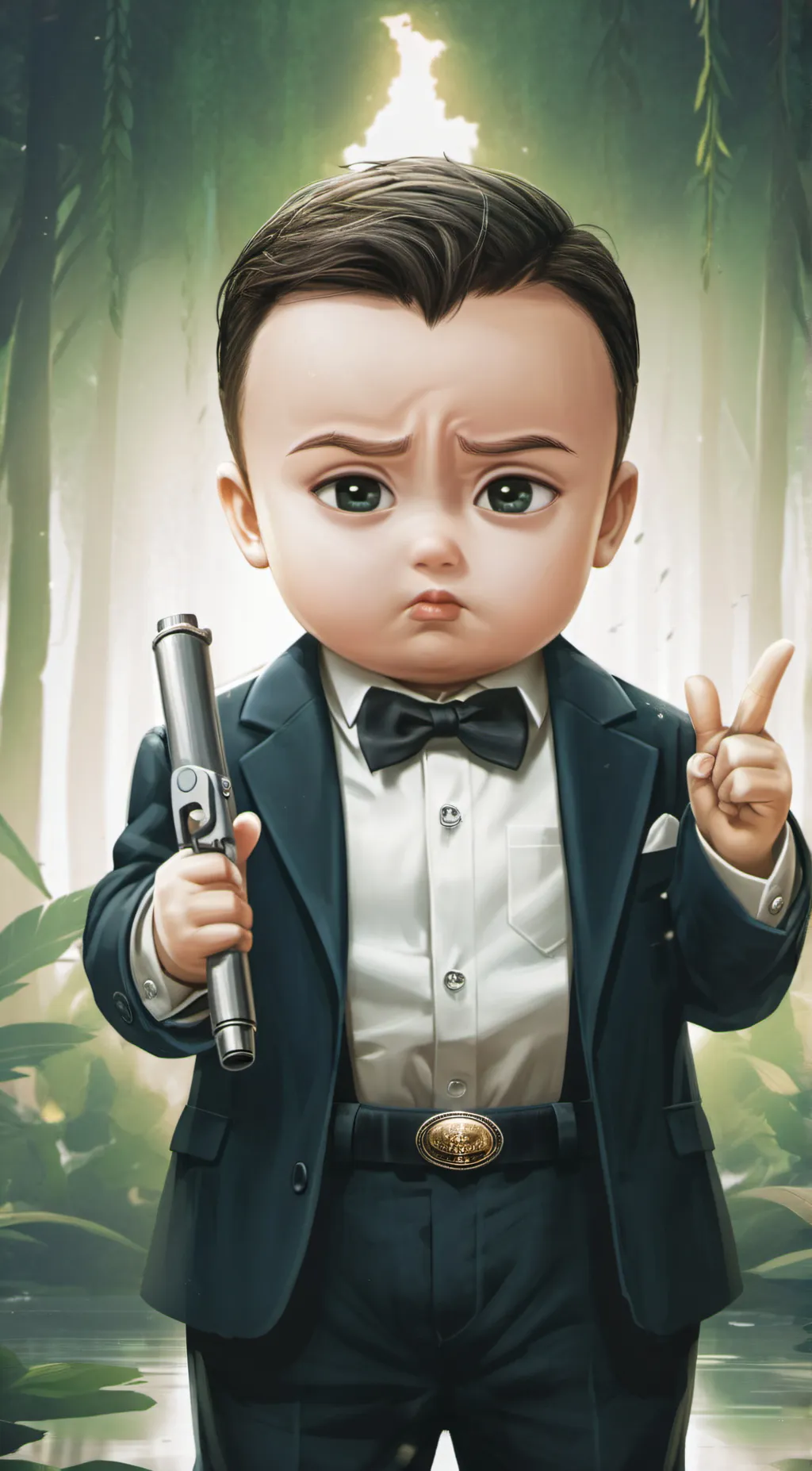 ai character: boss baby  background