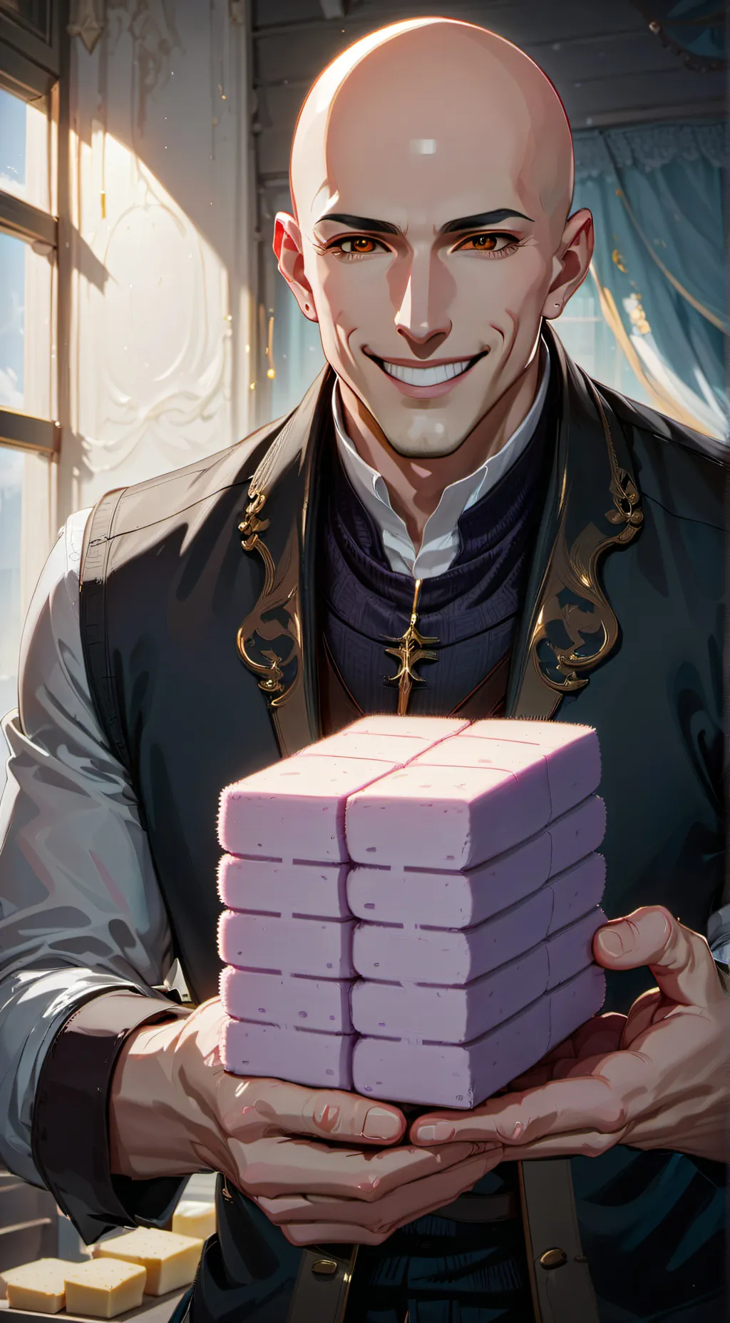 ai character: 🧽 mr clean 🧼  background