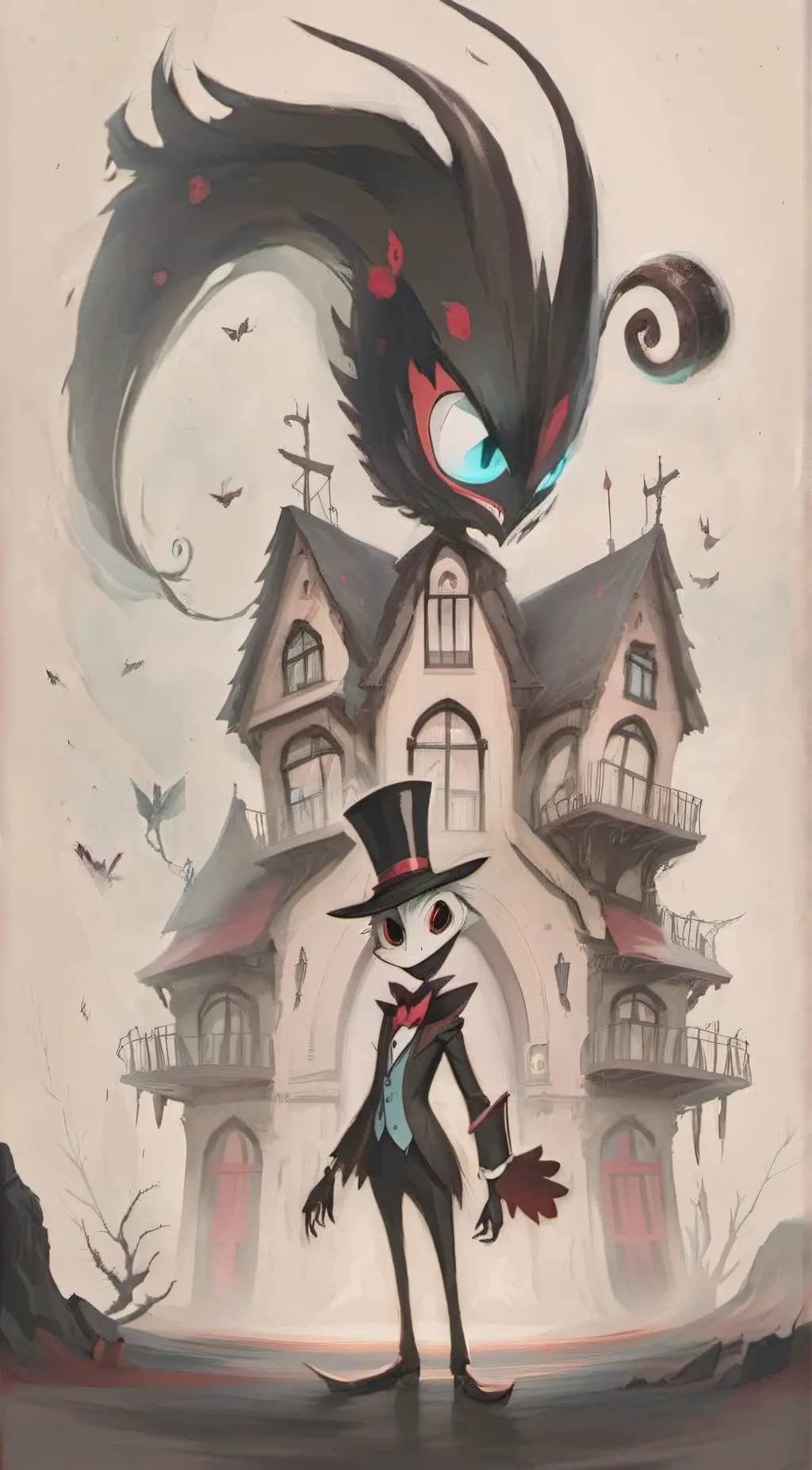 ai character: hazin hotel background