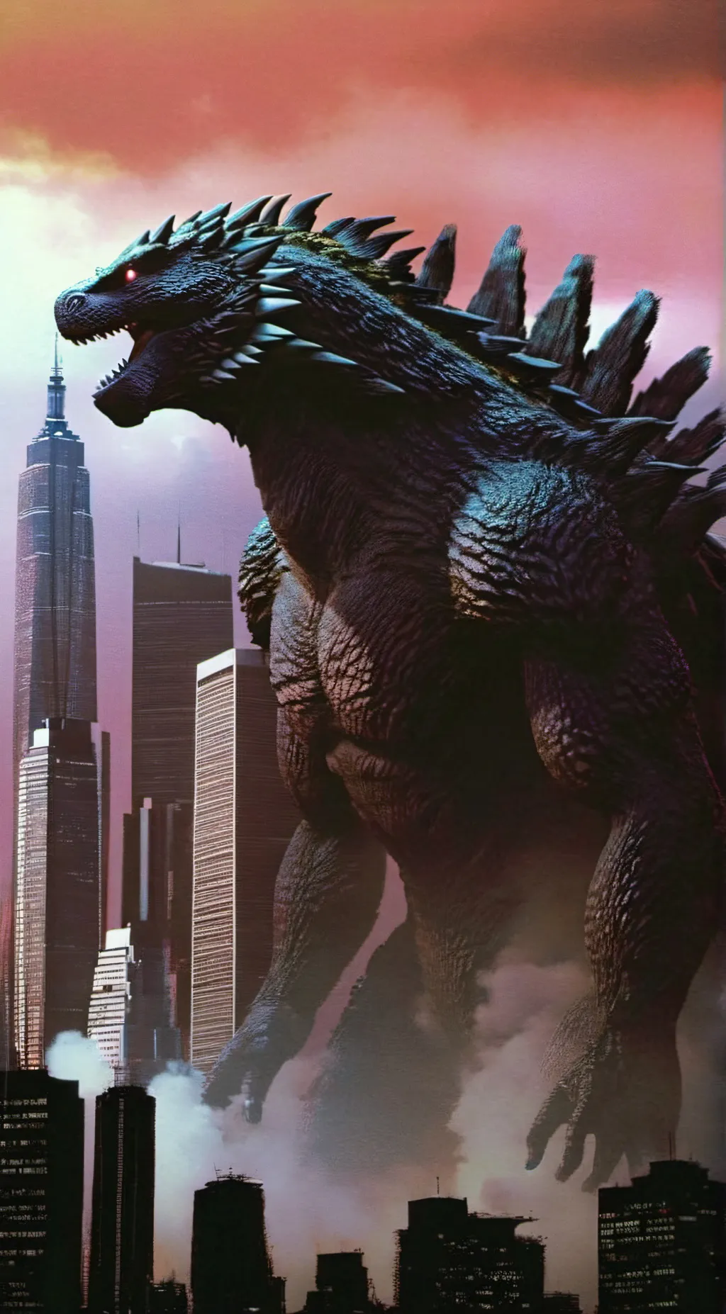 ai character: Hesei Godzilla background