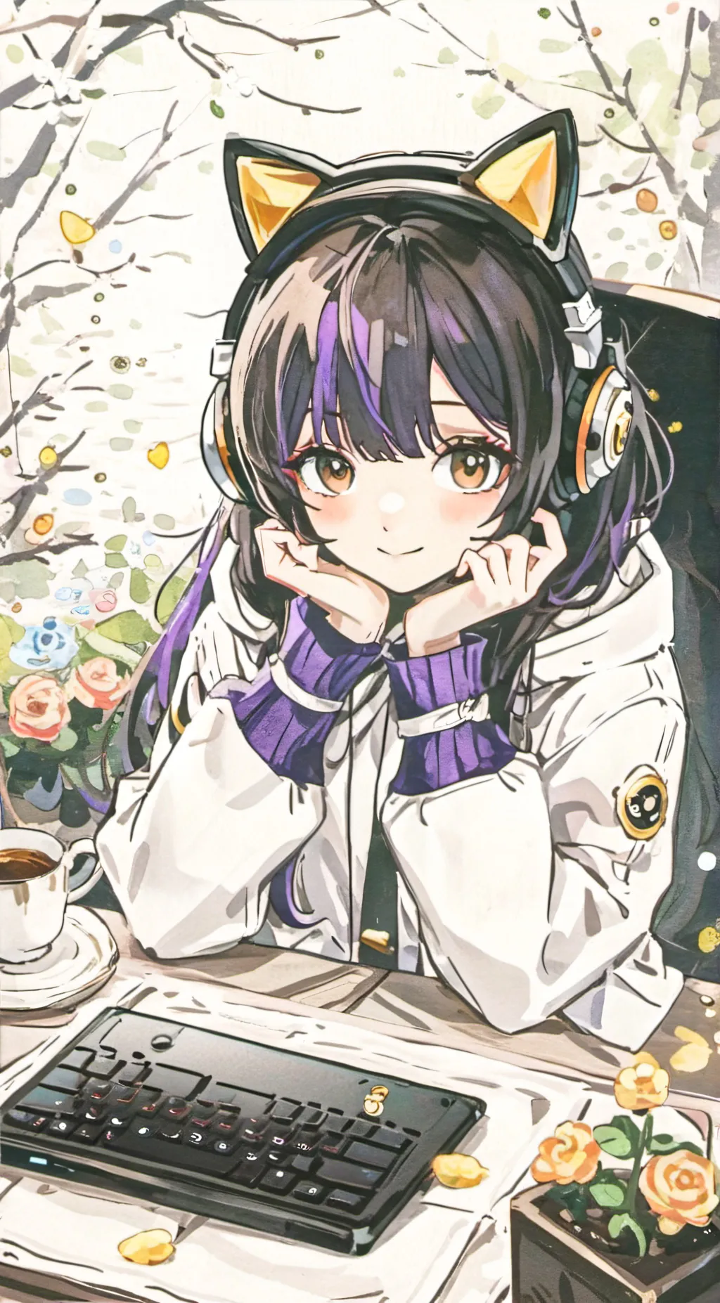 ai character: Your Streamer GF background