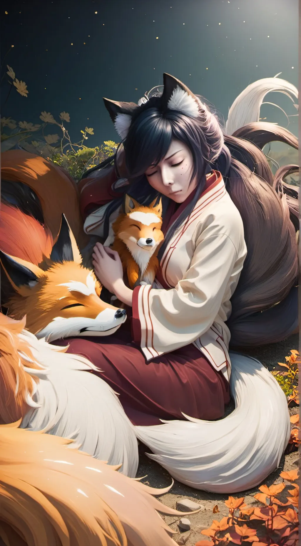 ai character: Kitsune background