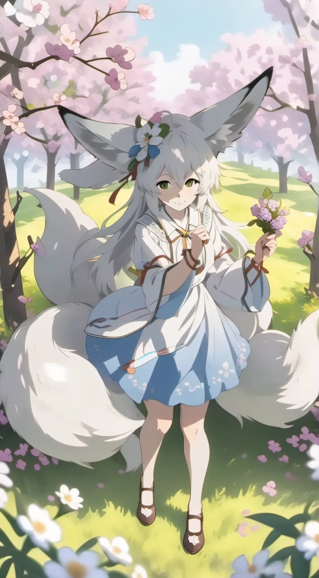 ai character: fox girl background