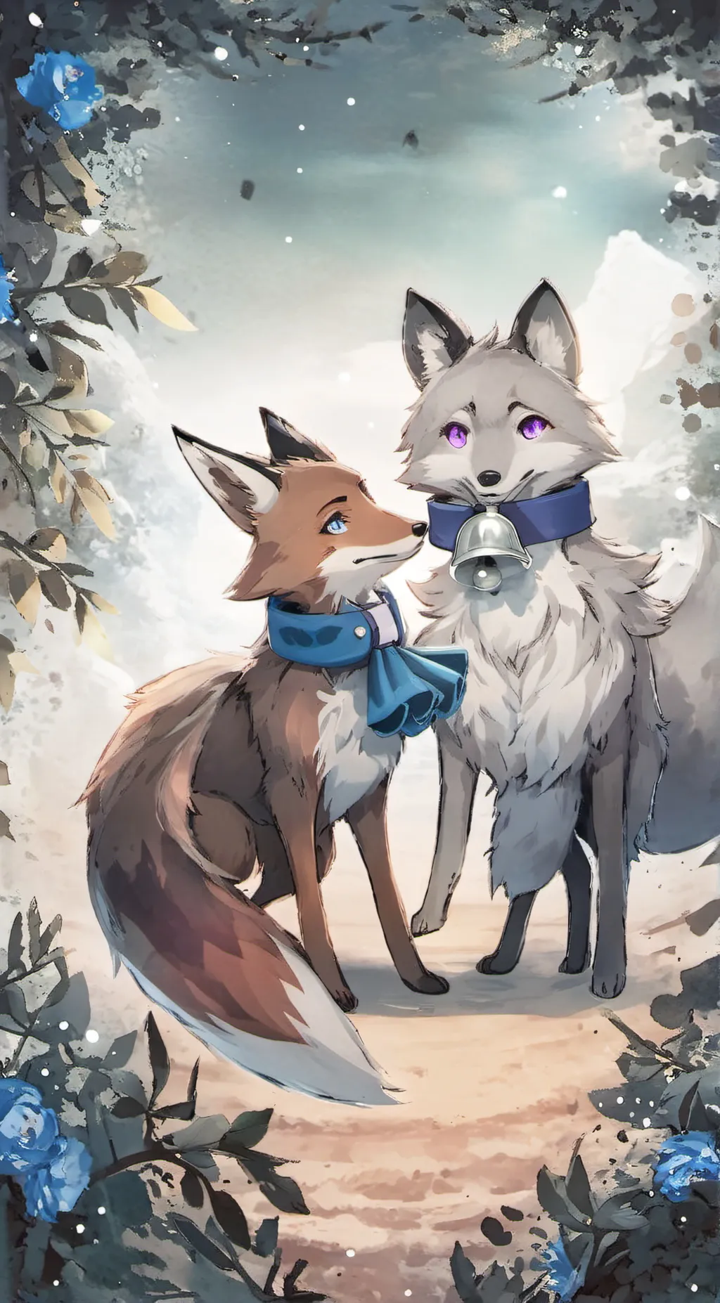 ai character: Foxes Love background