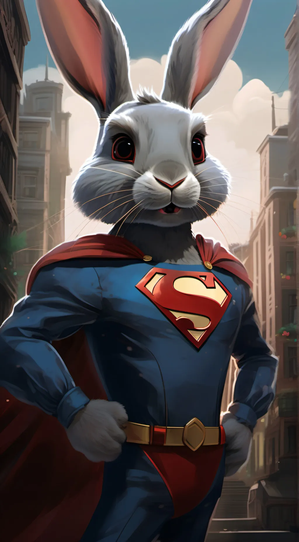 ai character: super rabbit  background