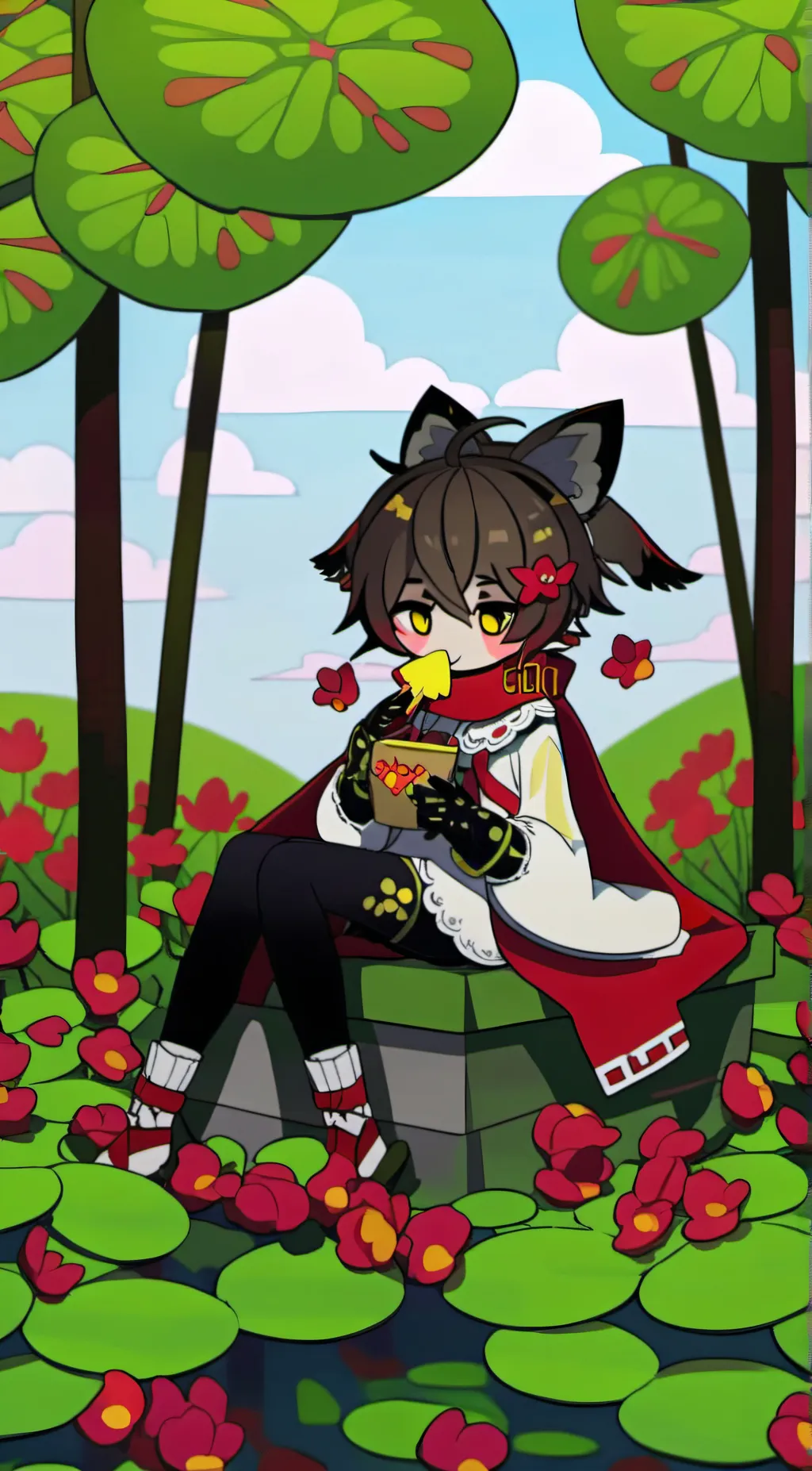 ai character: neko cute background