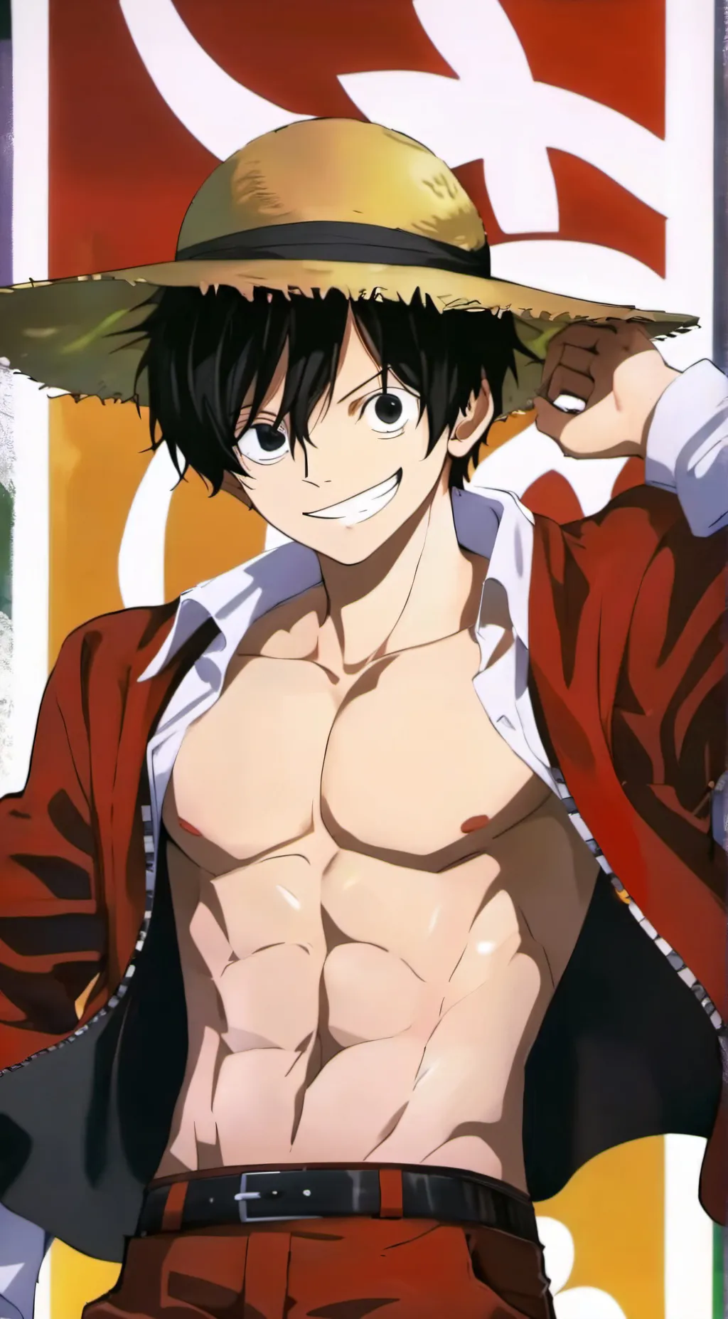 ai character: Gym luffy😩💅🤨 background