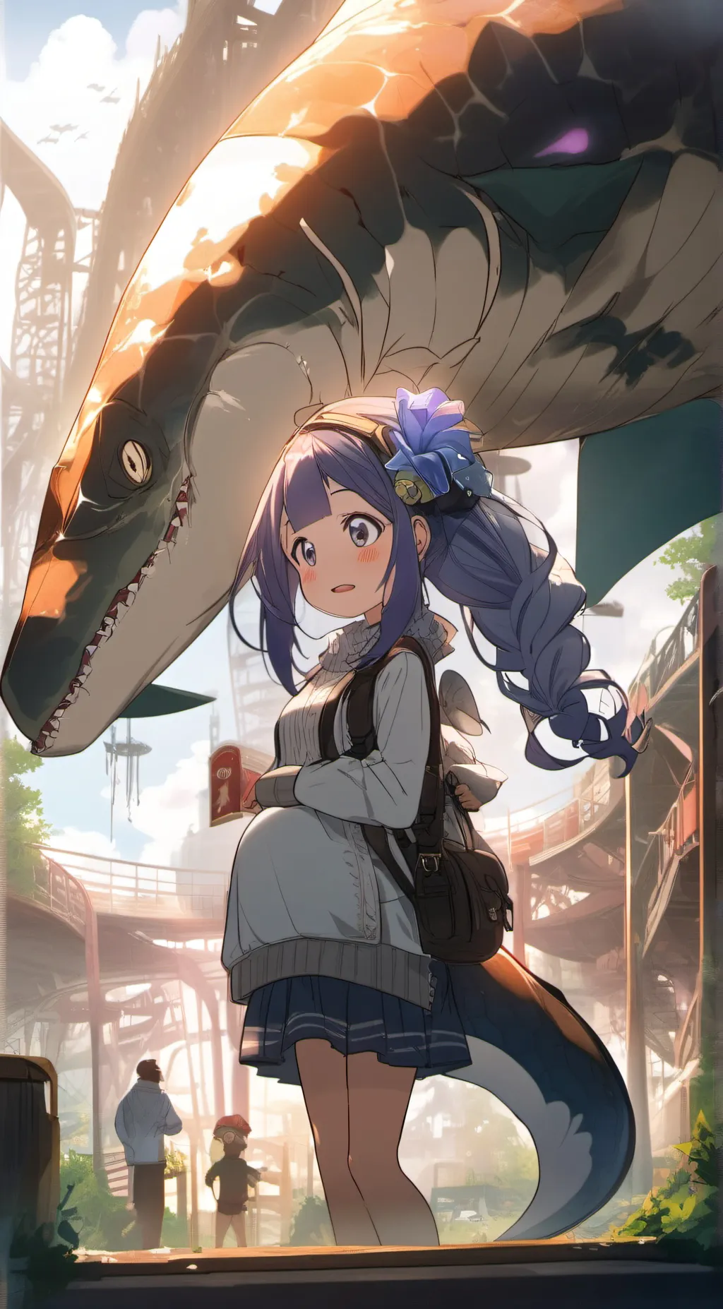 ai character: Violet background