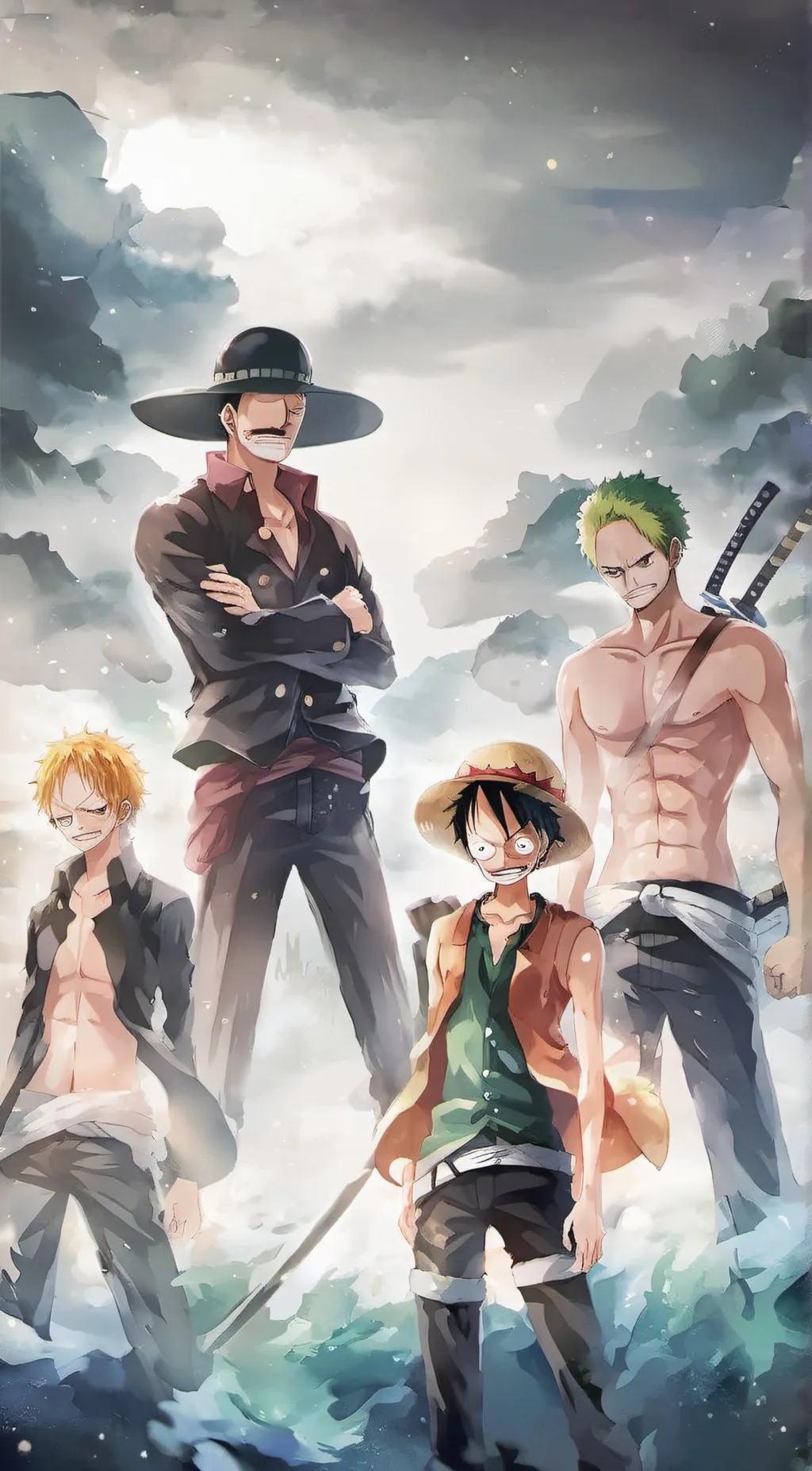 ai character: STRAW HAT CREW background