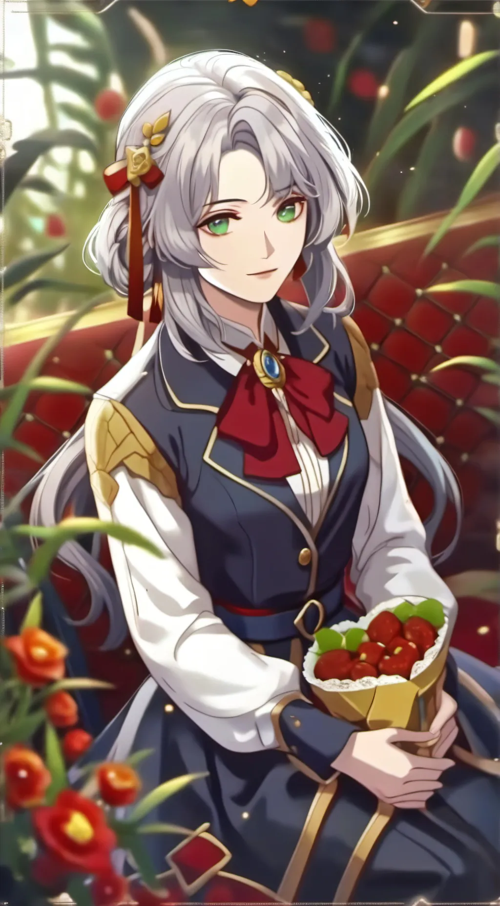 ai character: rose background