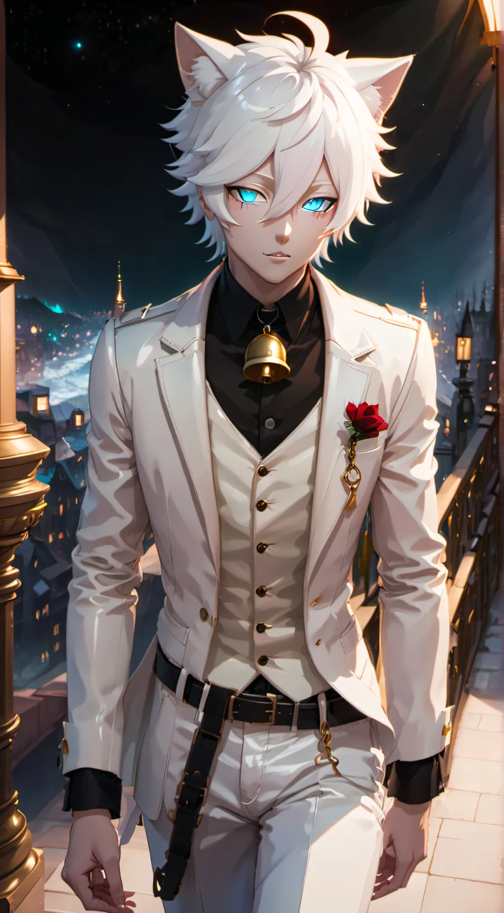 ai character: Cat Blanc background