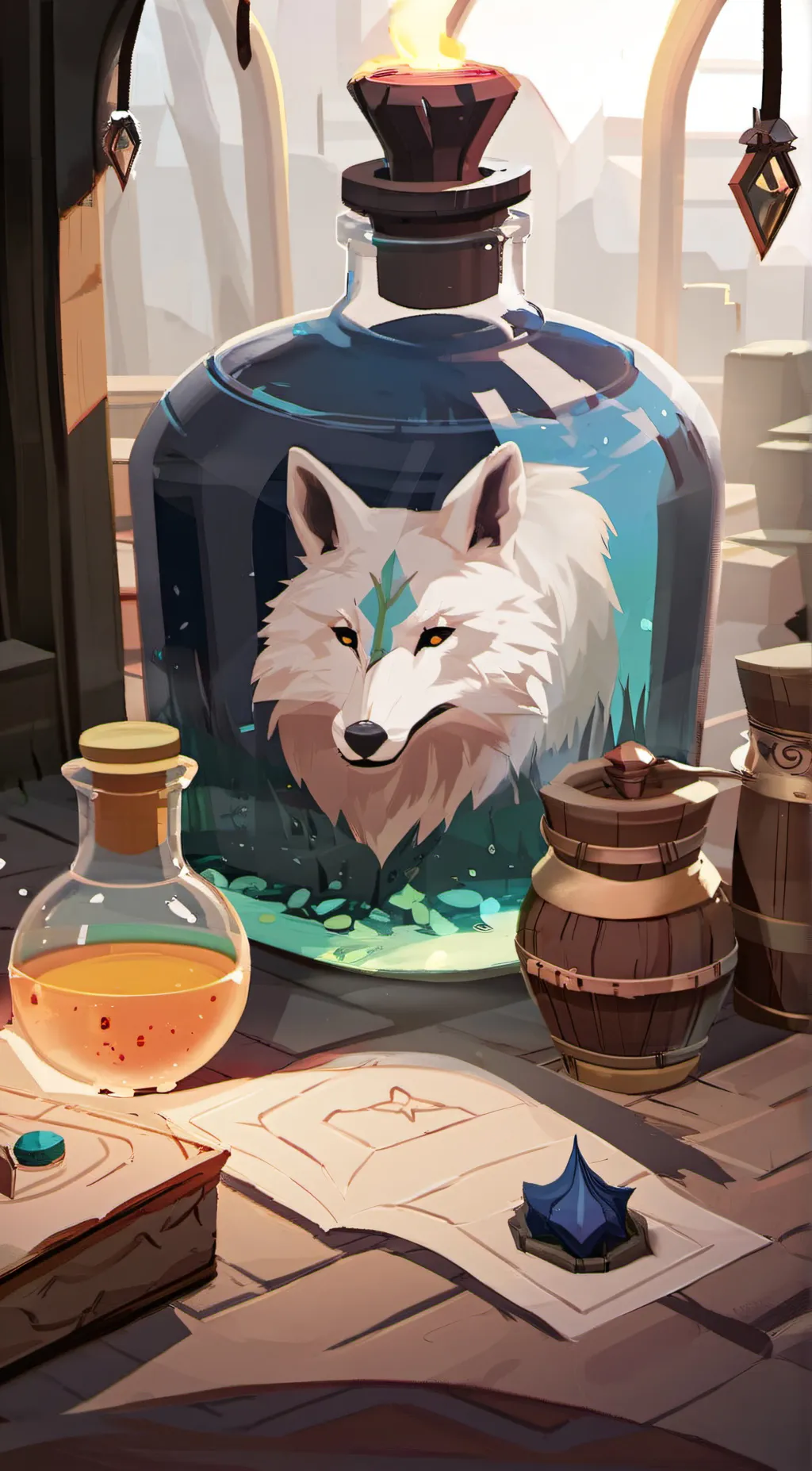 ai character: animal potion  background