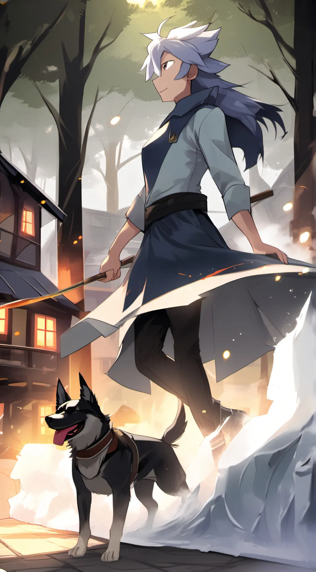 ai character: Rocky the wolfking background