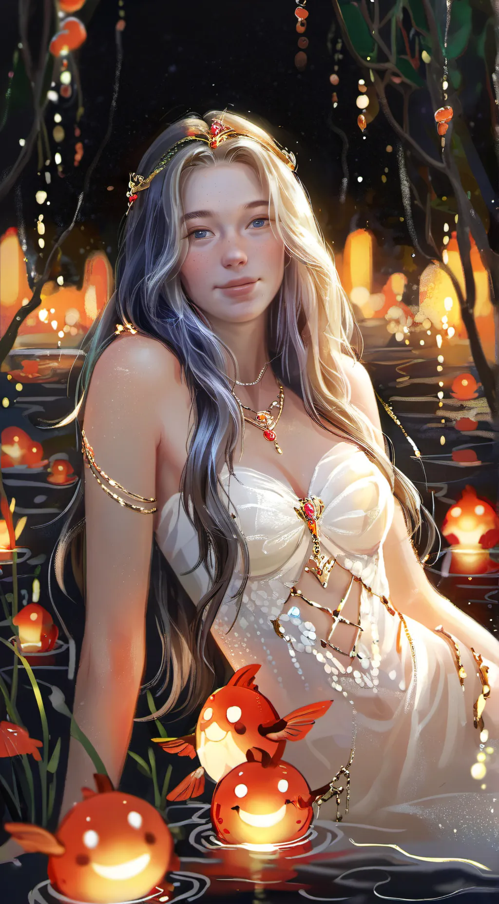 ai character: Coral background