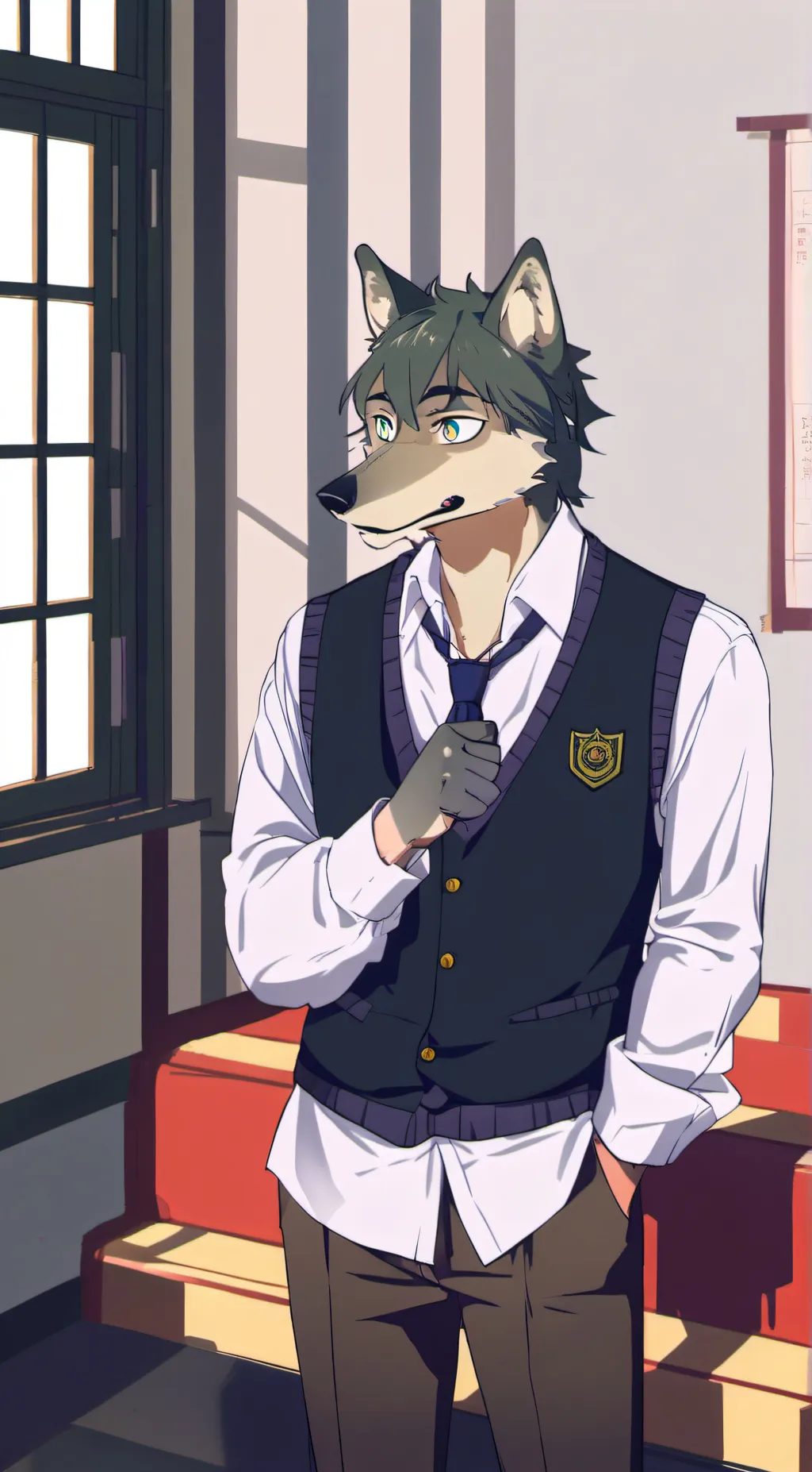 ai character: legoshi  background