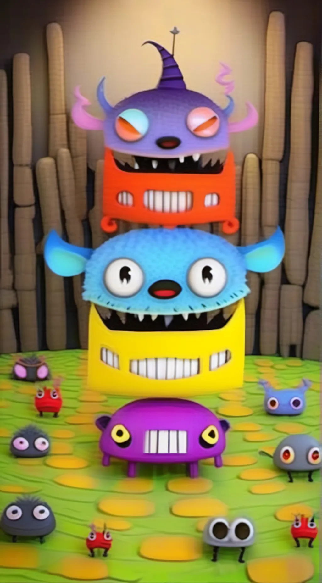 ai character: Smile critters  background