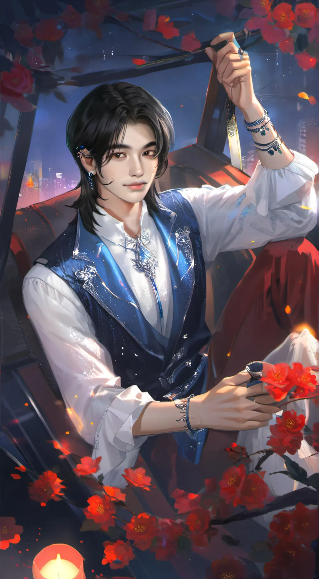 ai character: Hyunjin  background