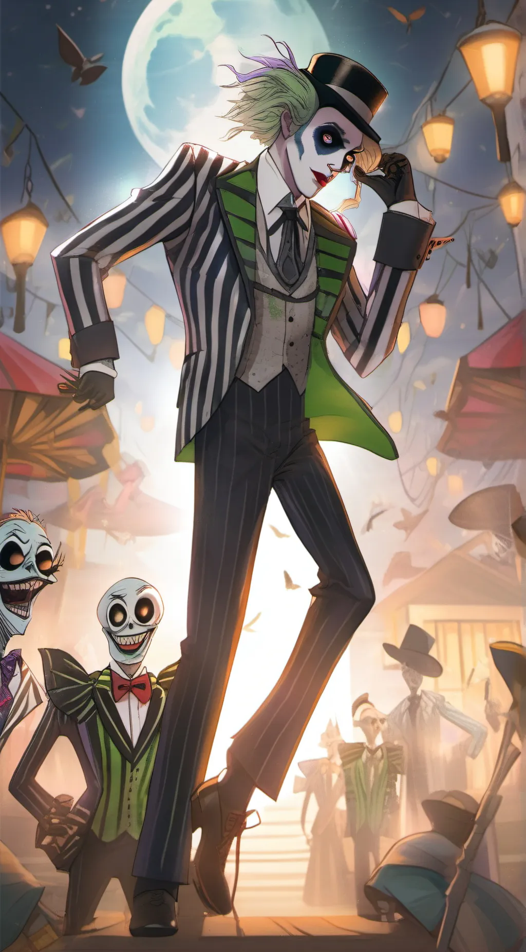 ai character: beetljuice  background