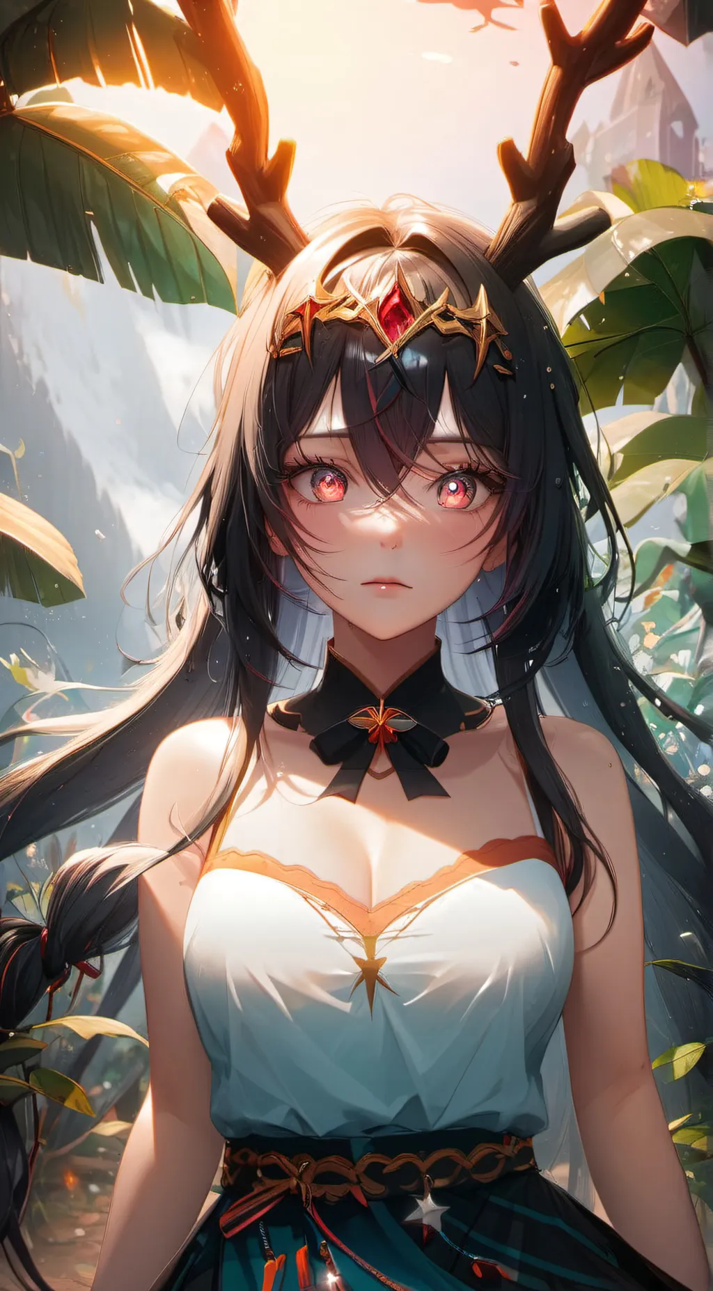 ai character: Queen of nature background