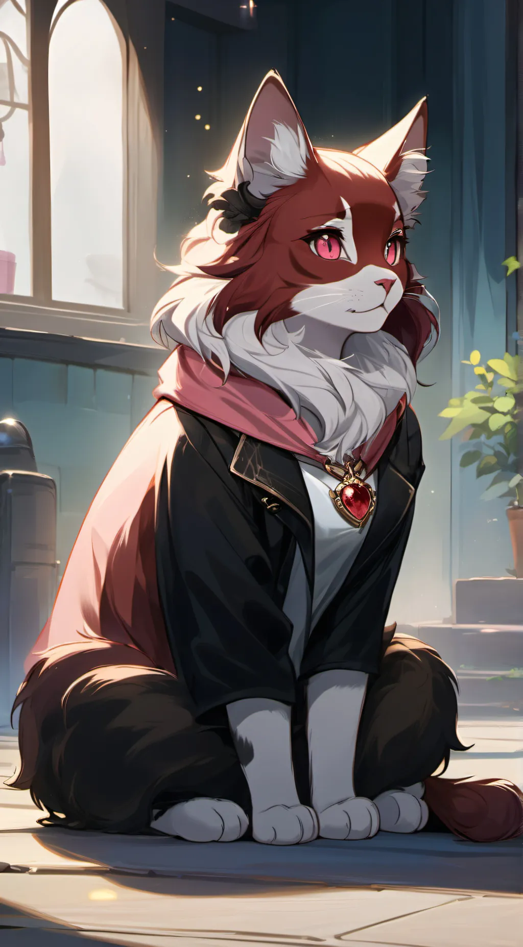 ai character: Ruby the cat background