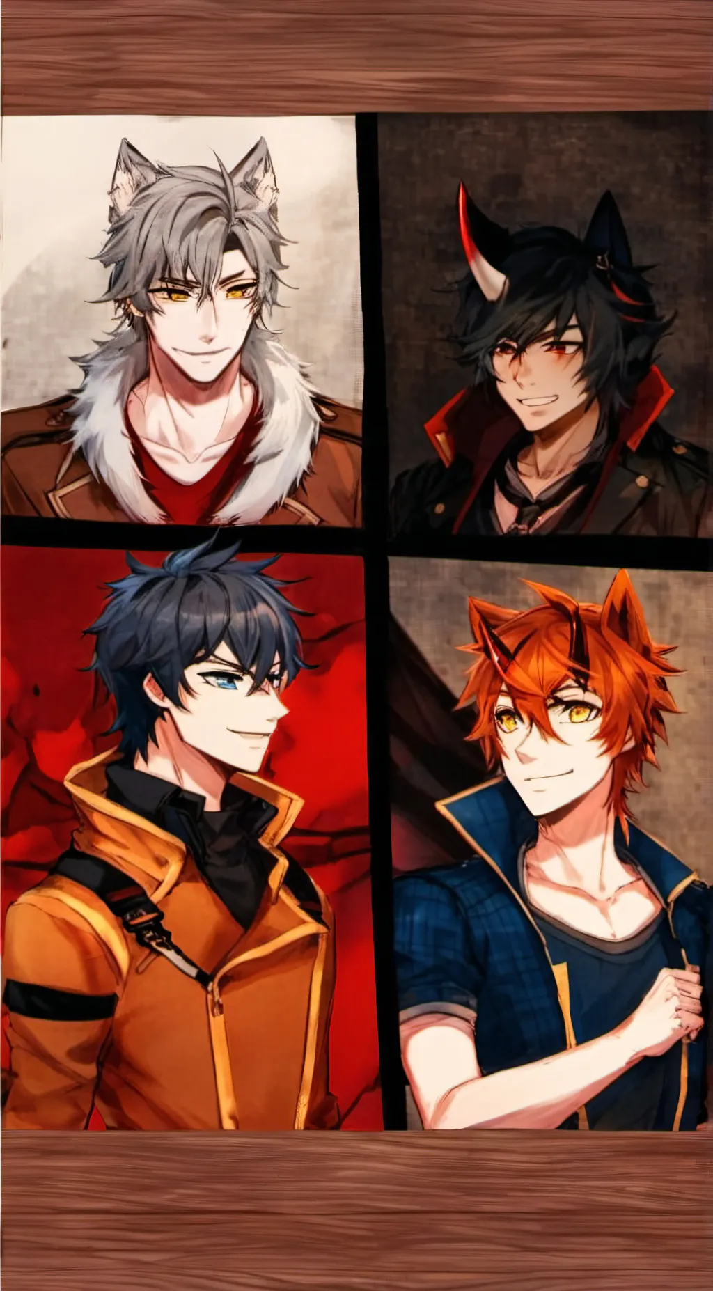 ai character: Mofongo boys🦊🐺🐔👑 background