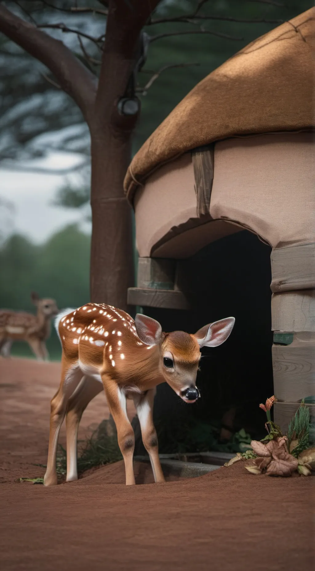 ai character: fluffy  background