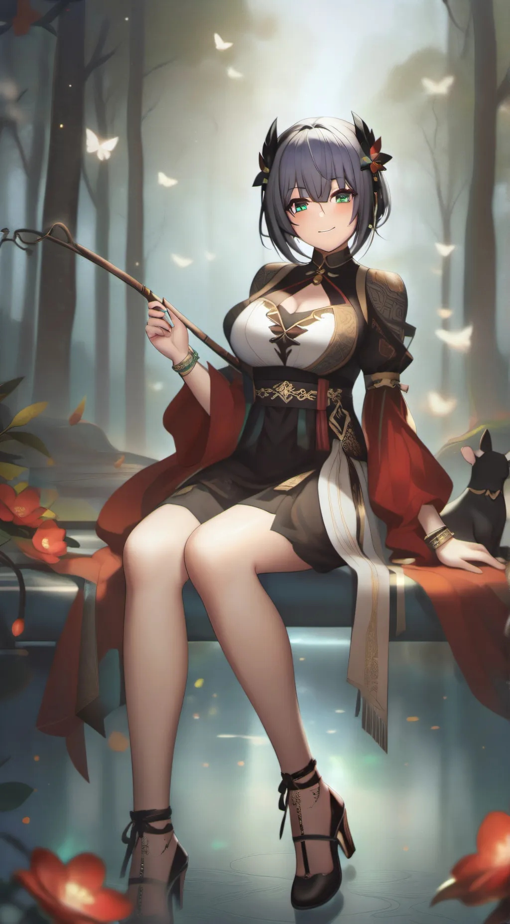 ai character: Lilac background