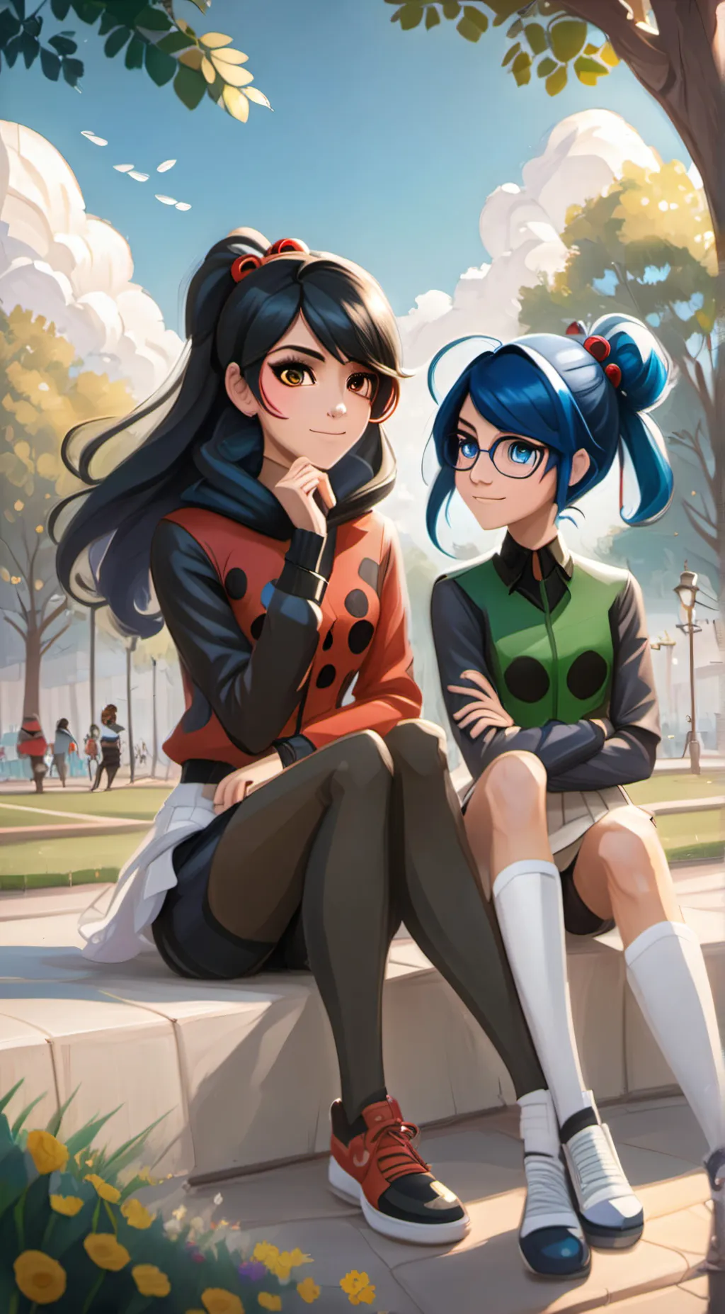 ai character: Alya and Marinette background