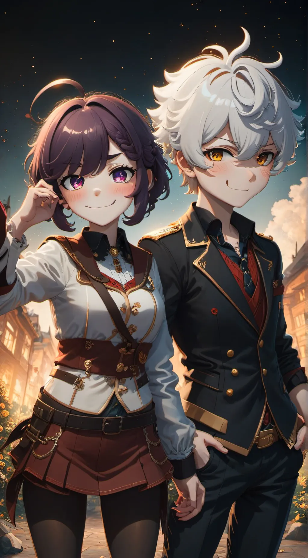 ai character: Uzi and N  background