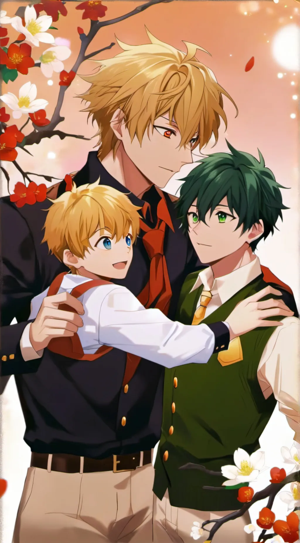 ai character: Bakugo and Deku background