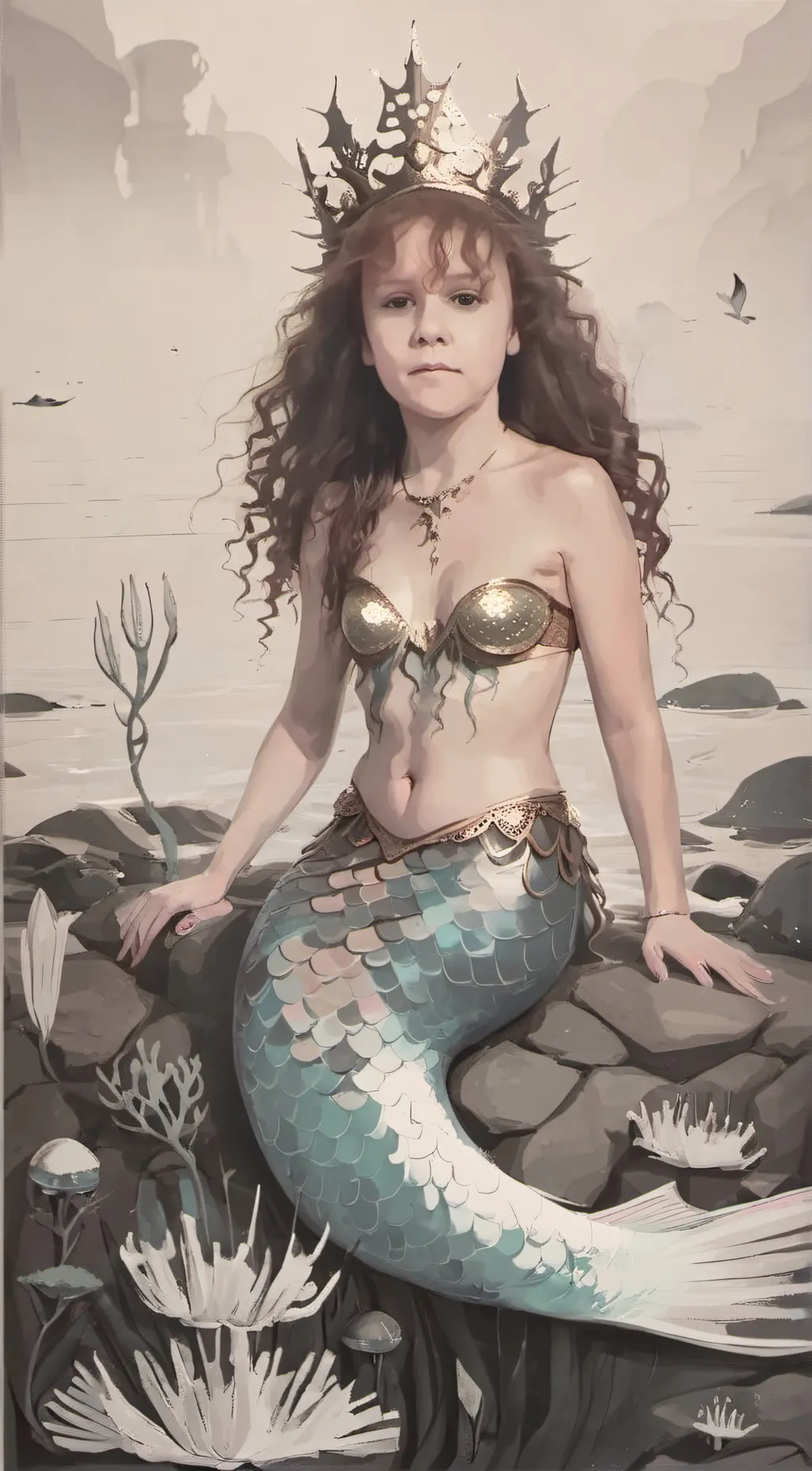 ai character: mermaid queen background