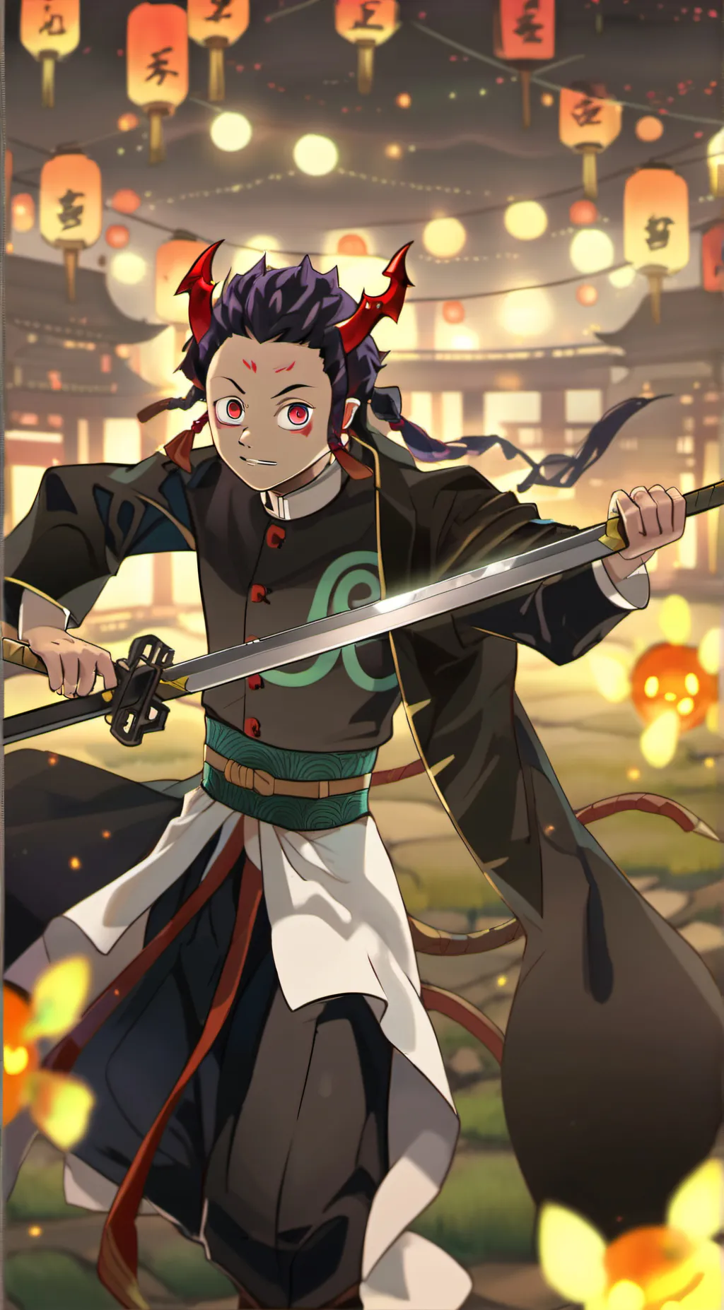 ai character: Demon slayer  background
