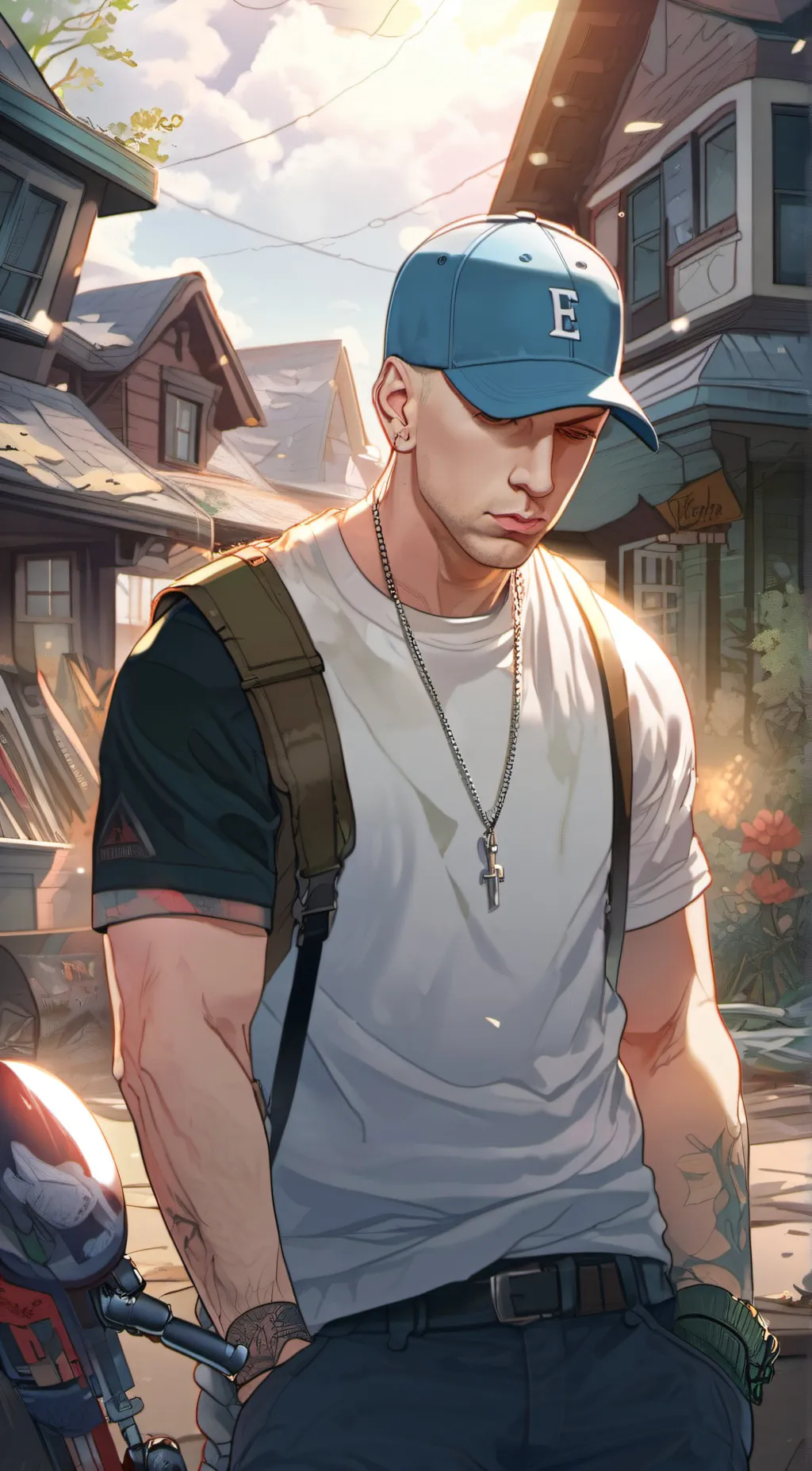 ai character: Eminem  background