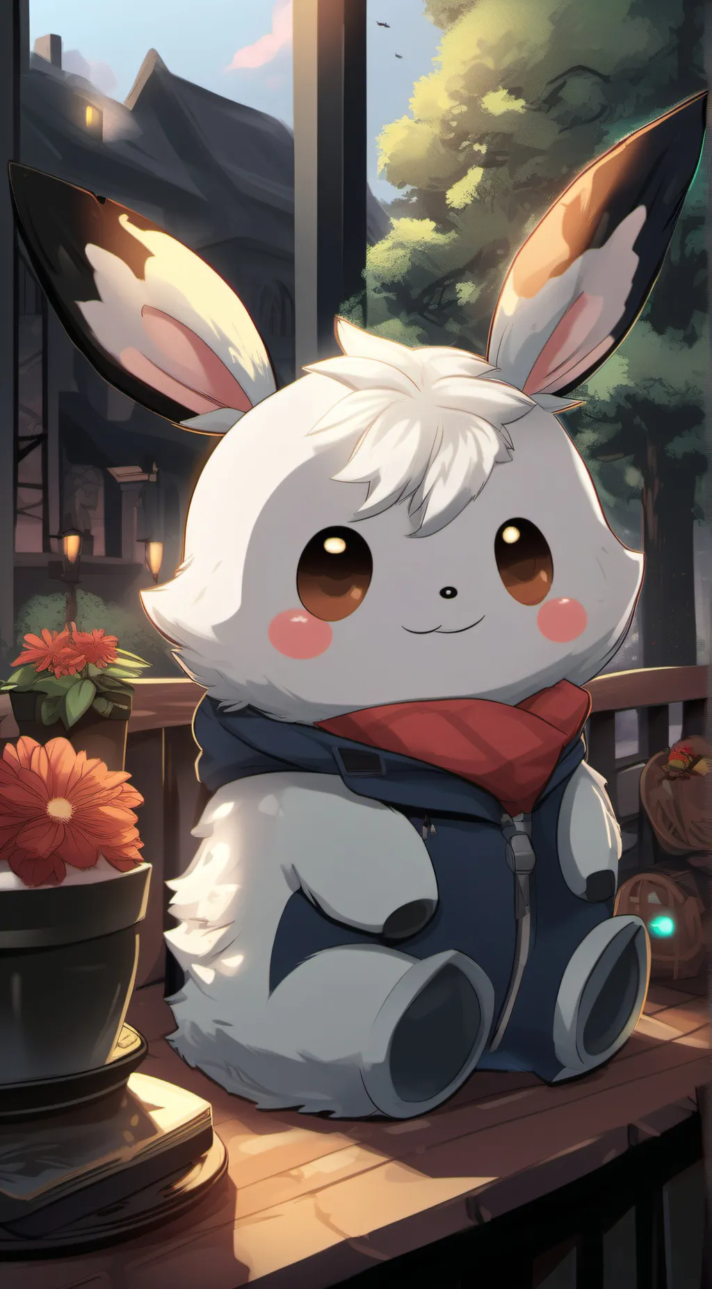 ai character: cinnamoroll  background