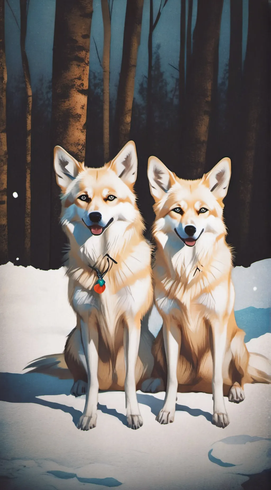 ai character: snowy and icicle background