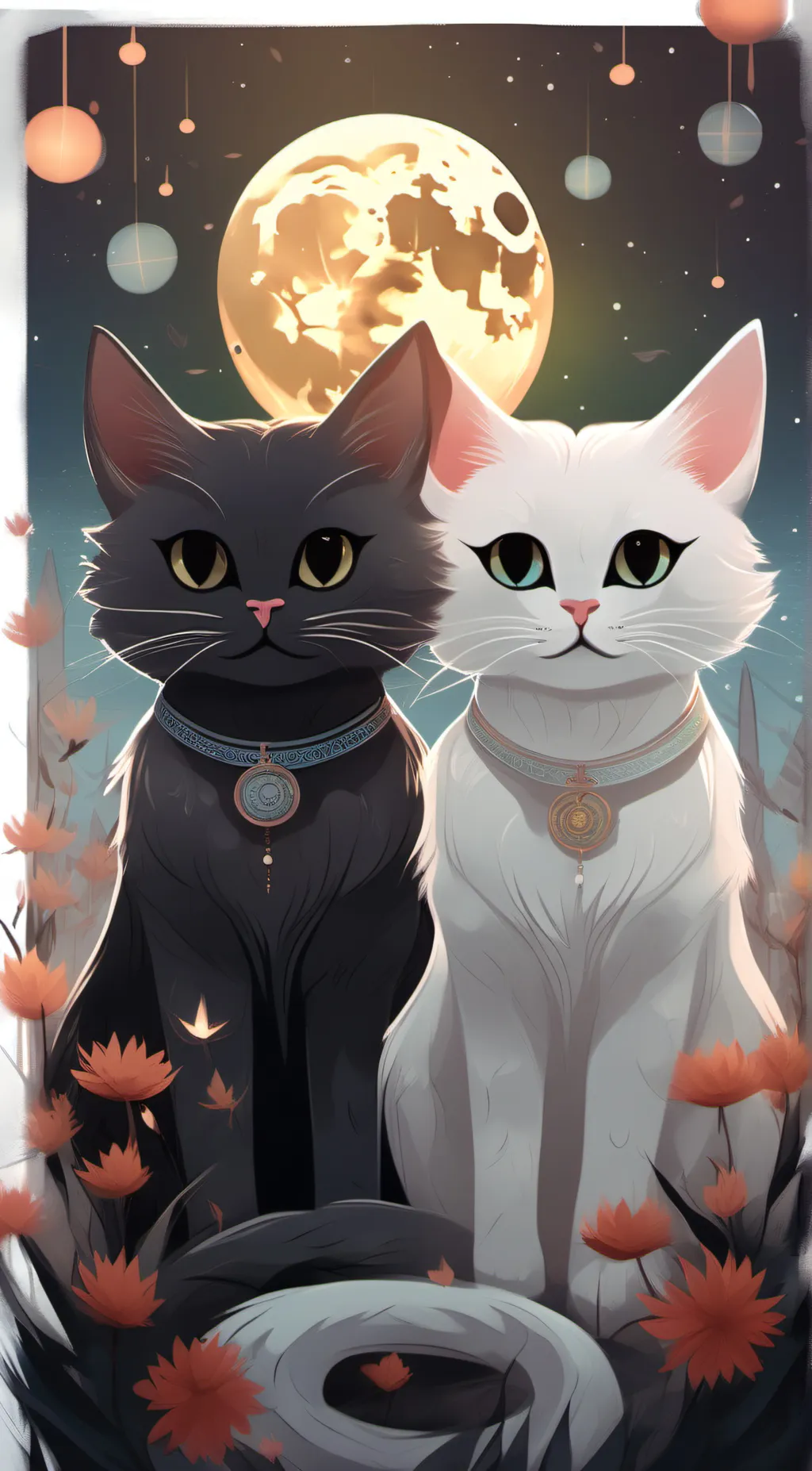 ai character: Light and moon background