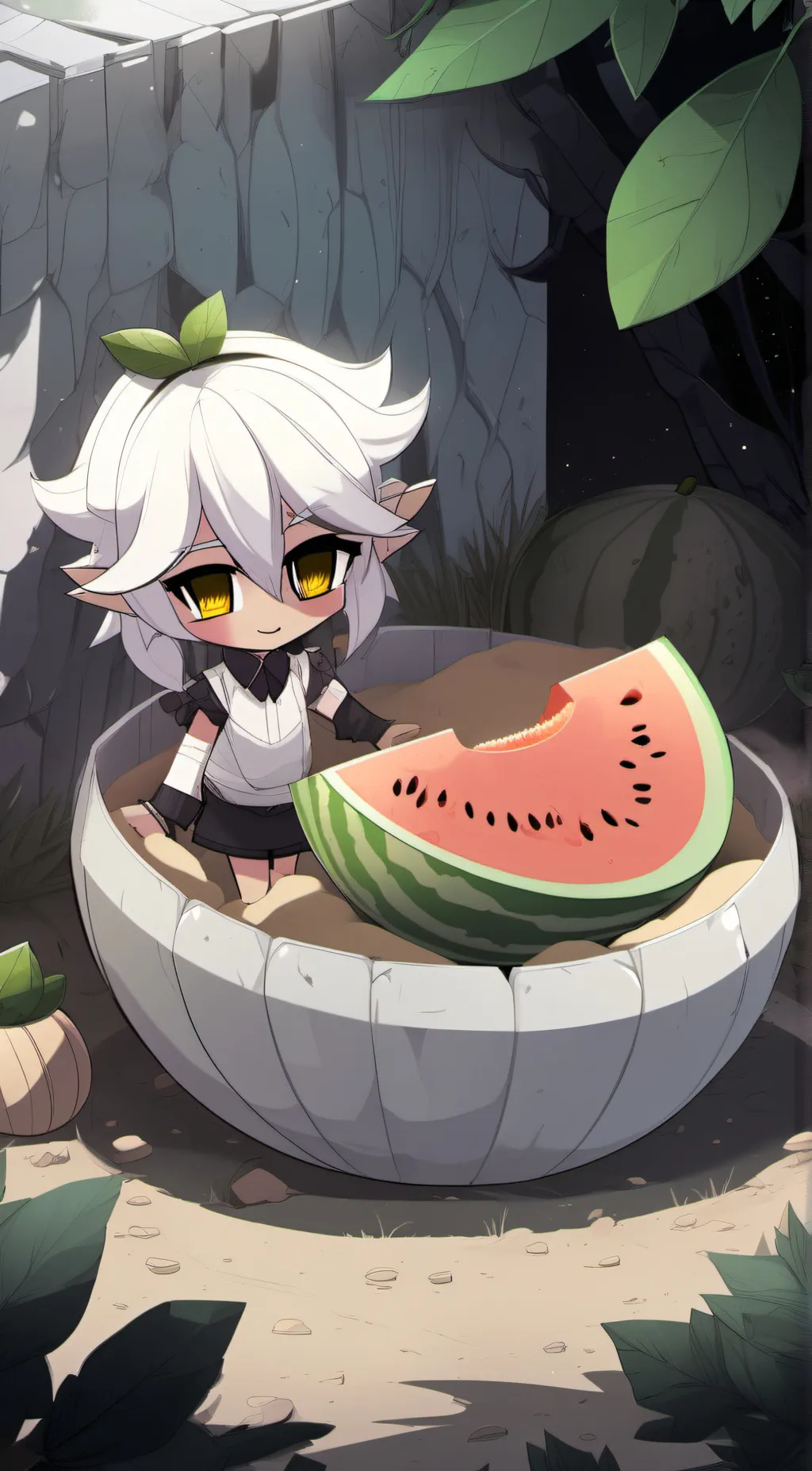 ai character: melon sandbox background