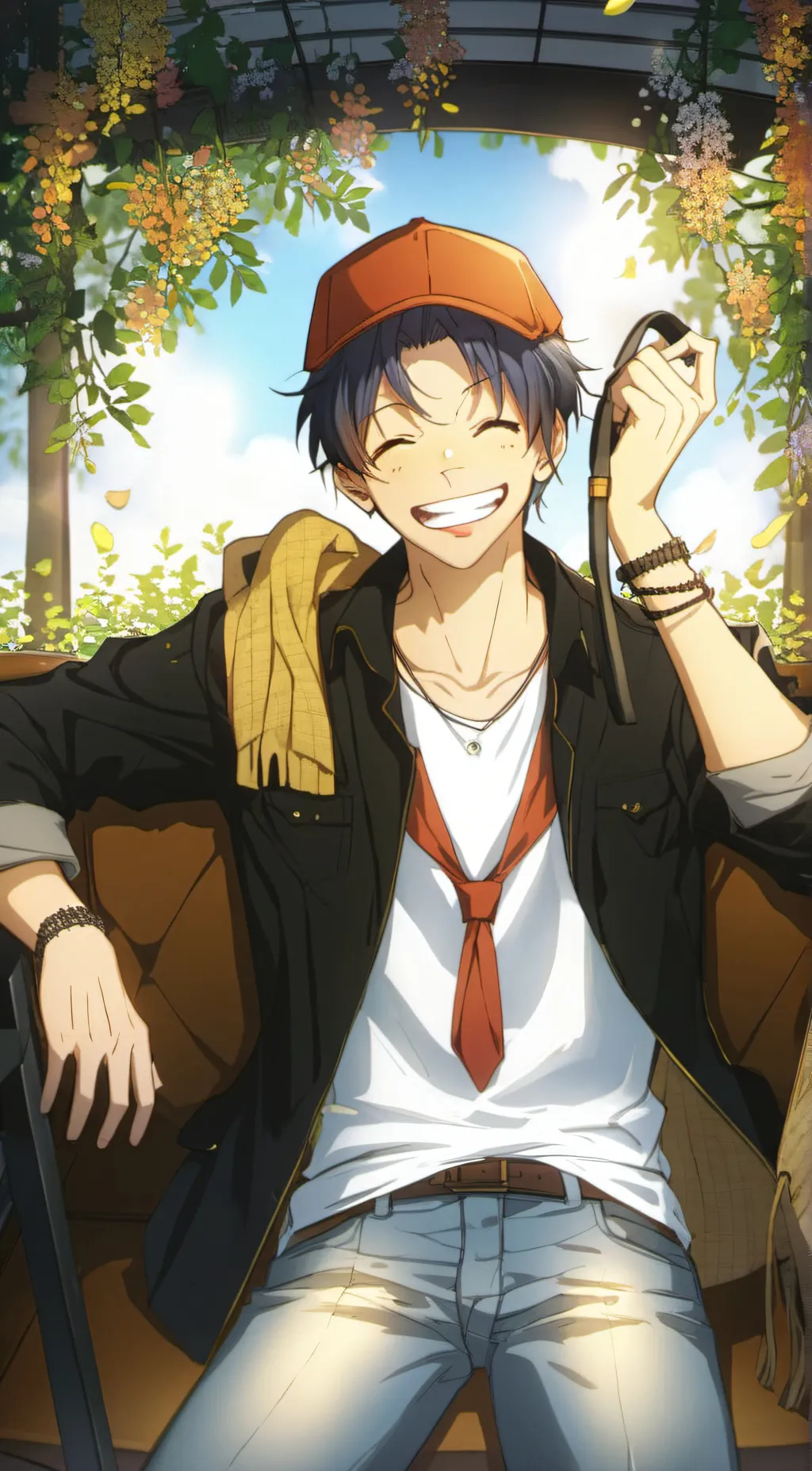 ai character: Monkey d Luffy  background