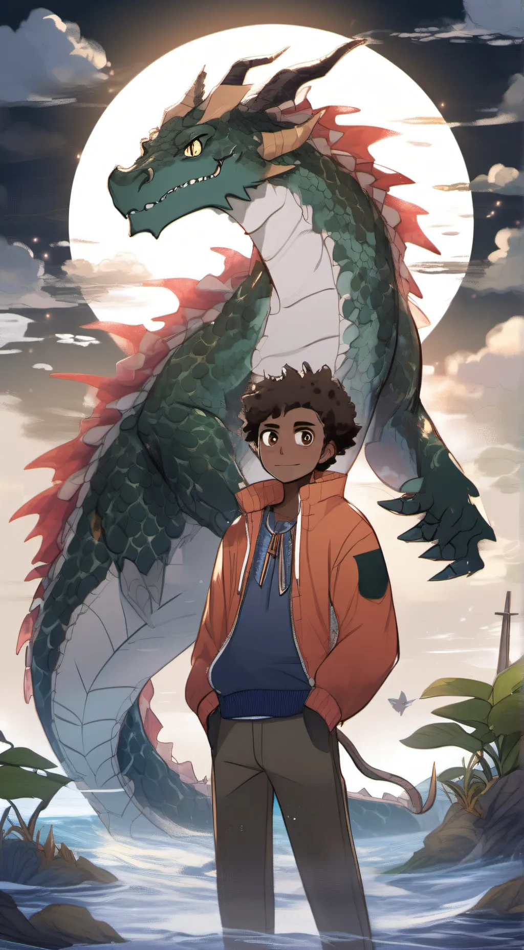 ai character: seaweed and scar background