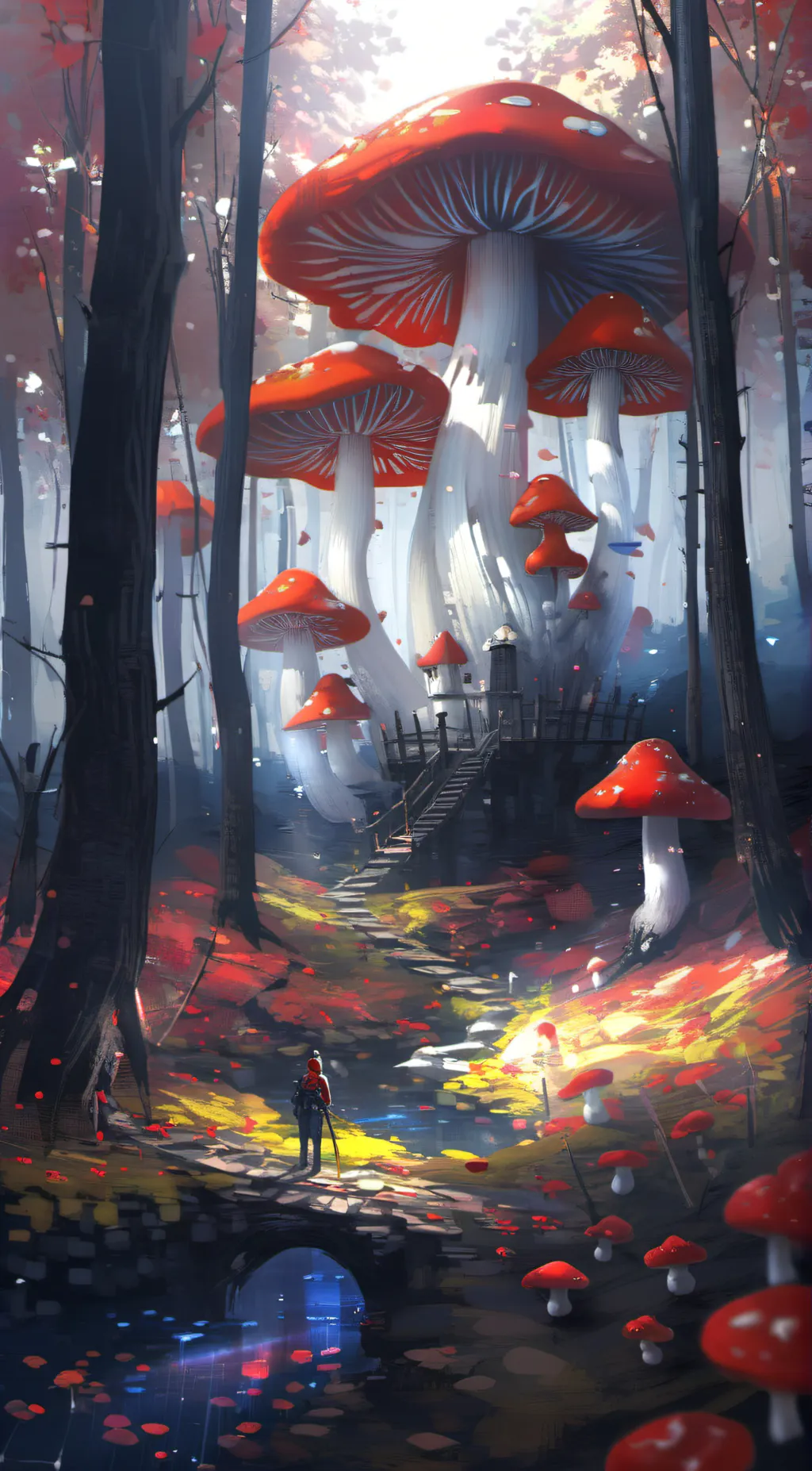 ai character: Mushroom RPG background