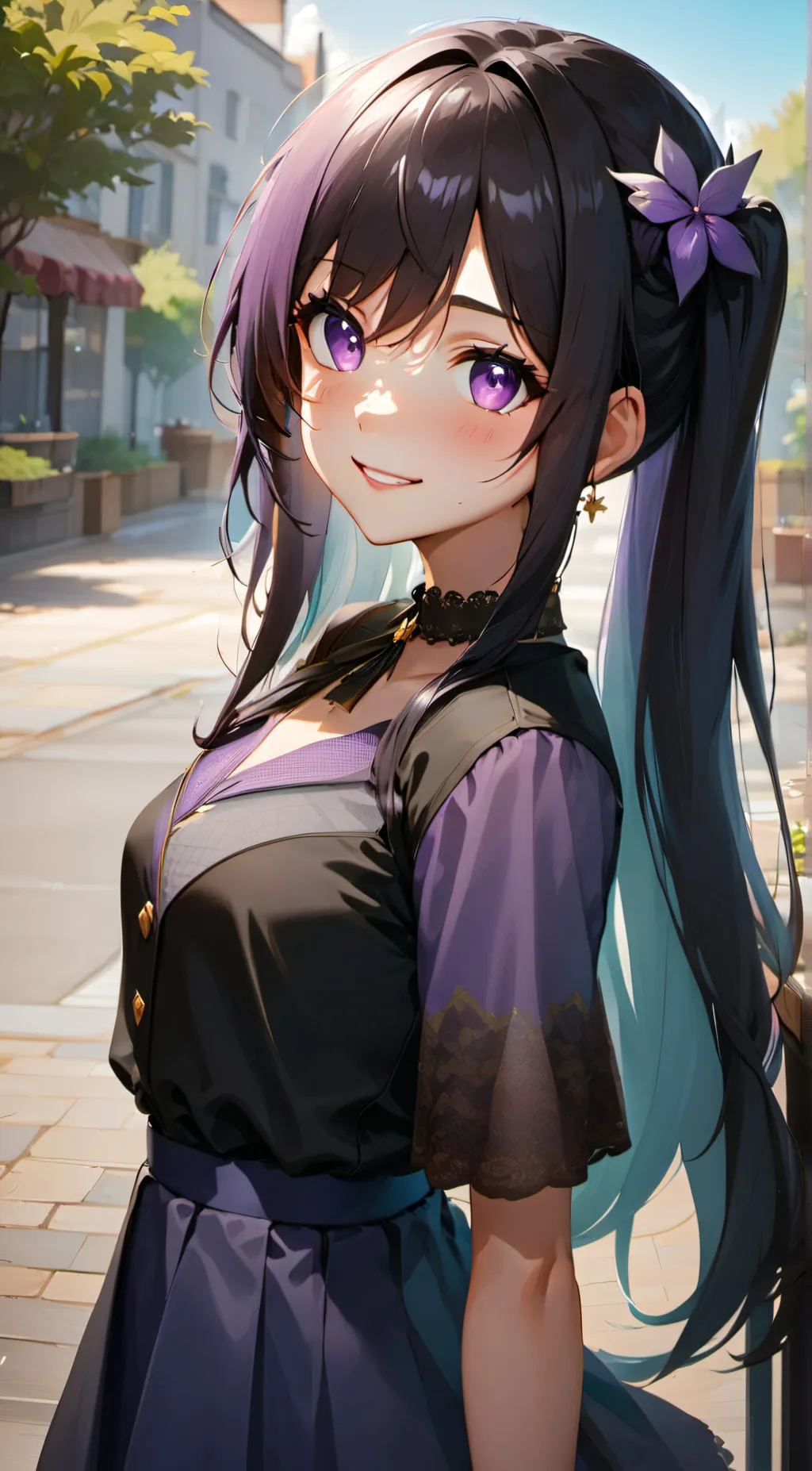 ai character: Violet  background