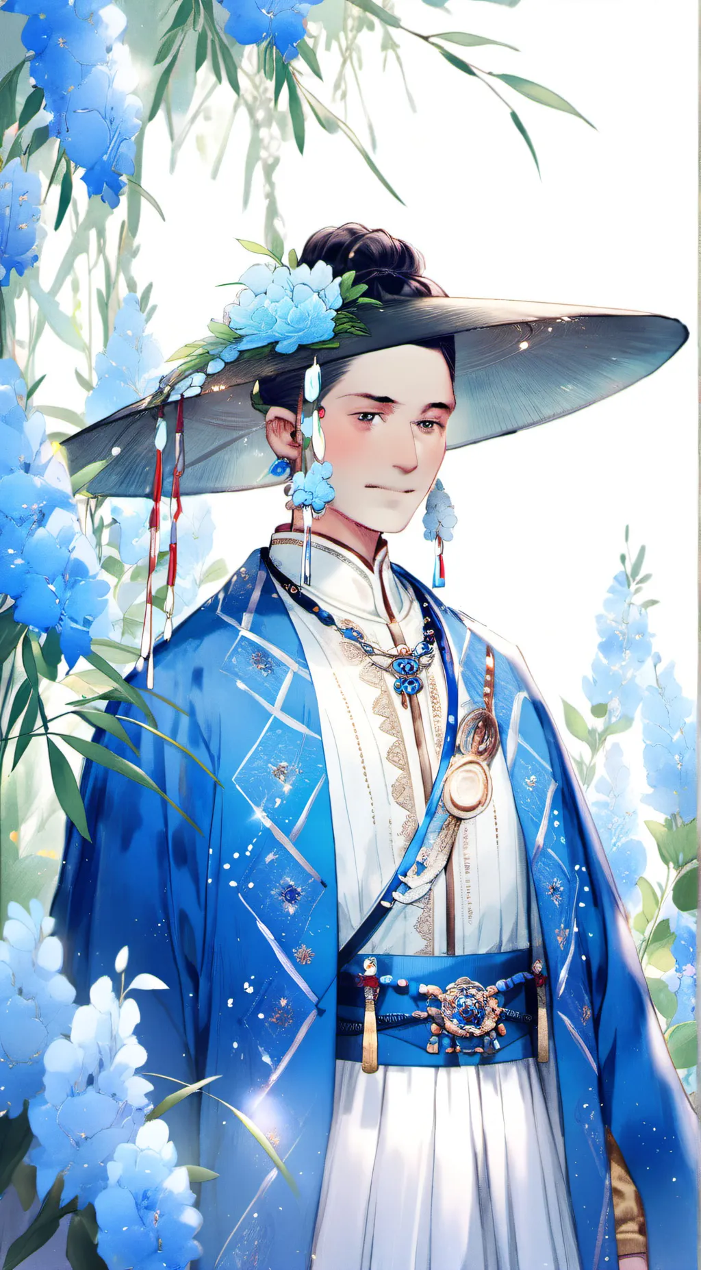 ai character: blue background