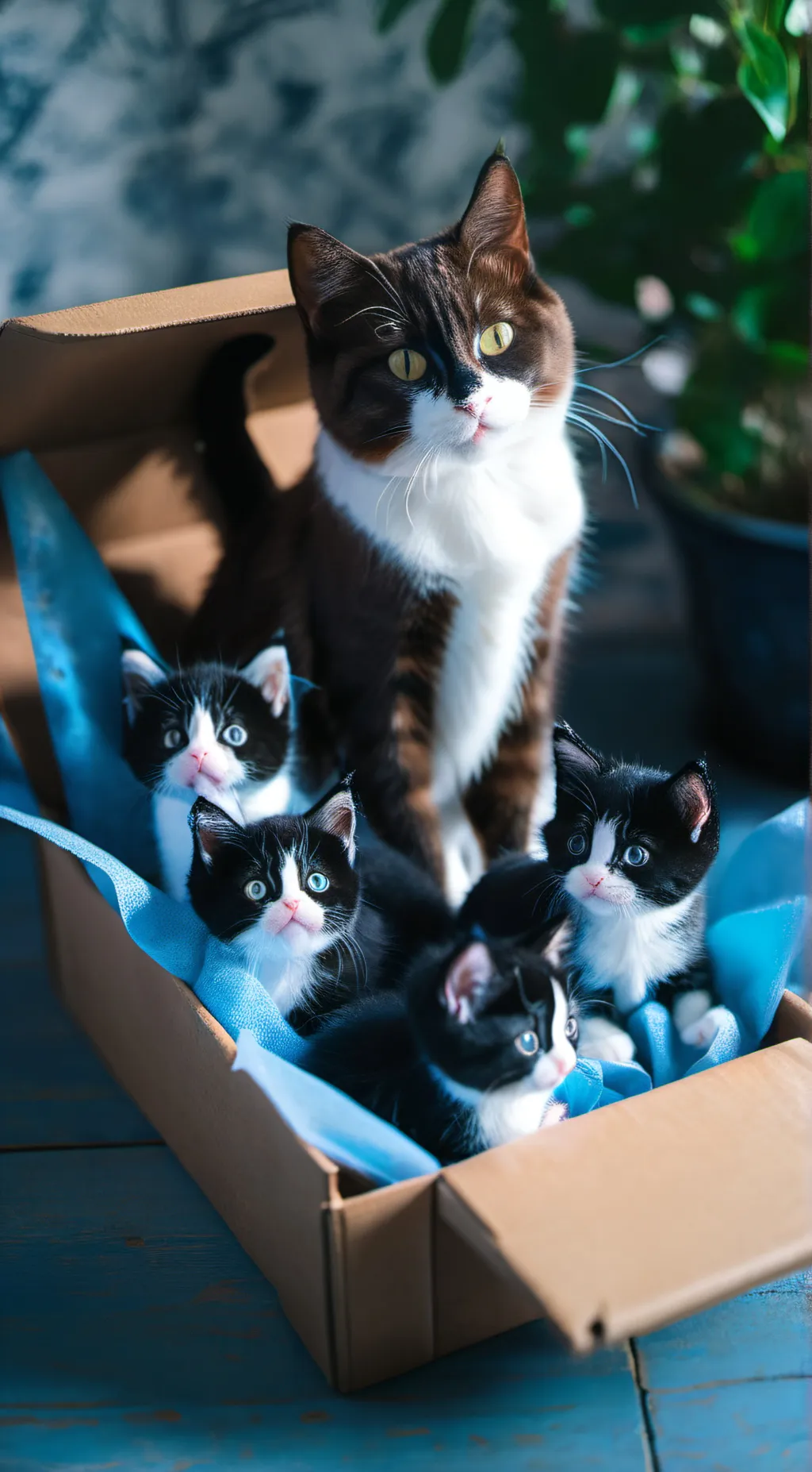 ai character: mom and kittens(5) background