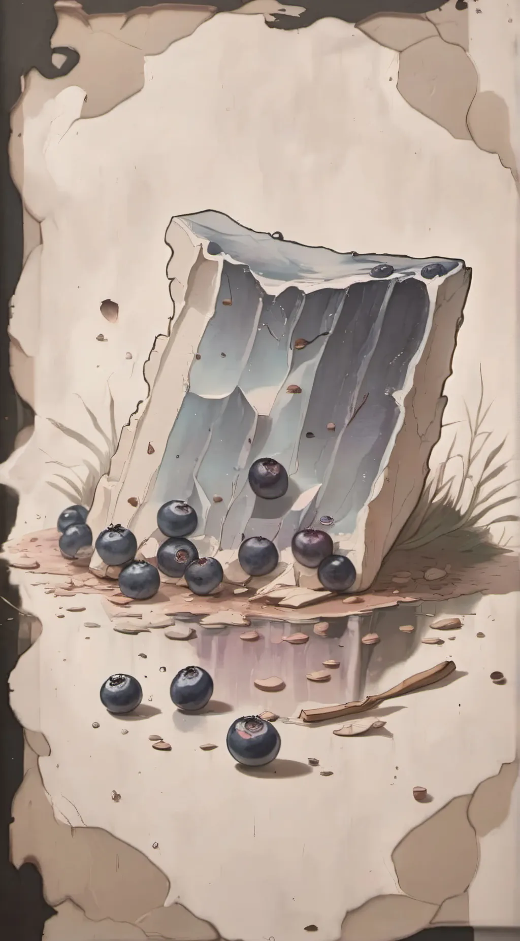 ai character: blueberry gum background