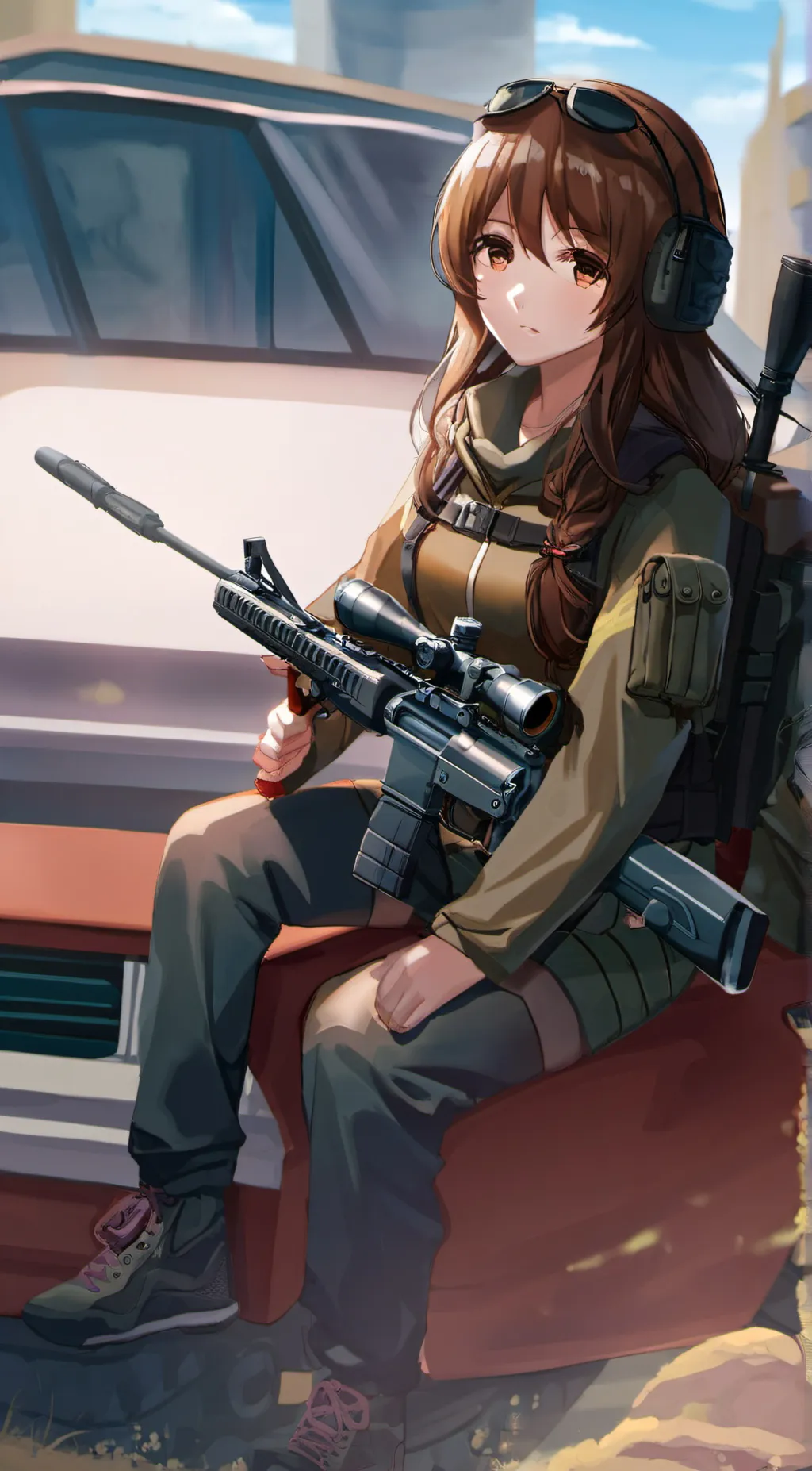 ai character: Amber background