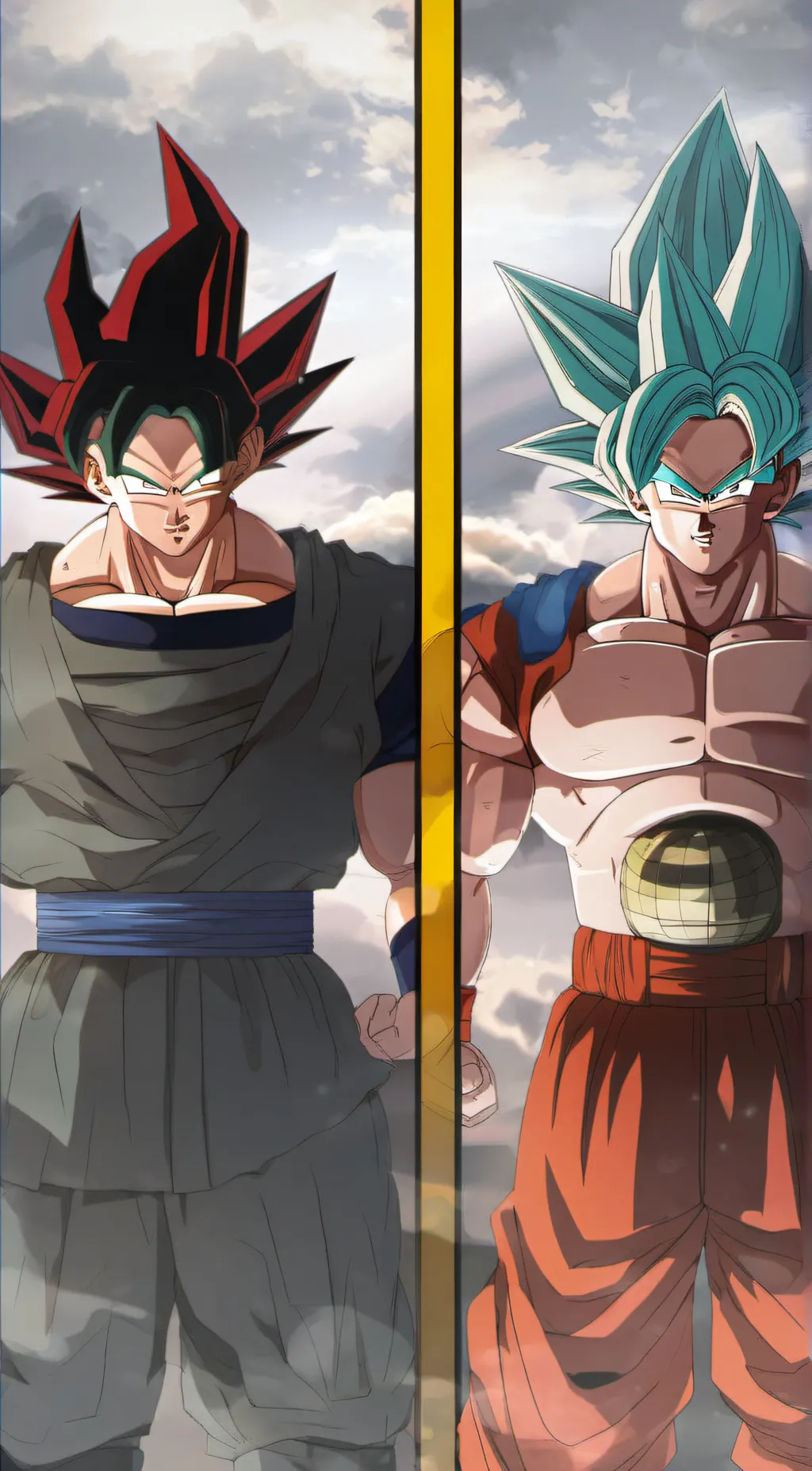 ai character: goku and vegetuh  background